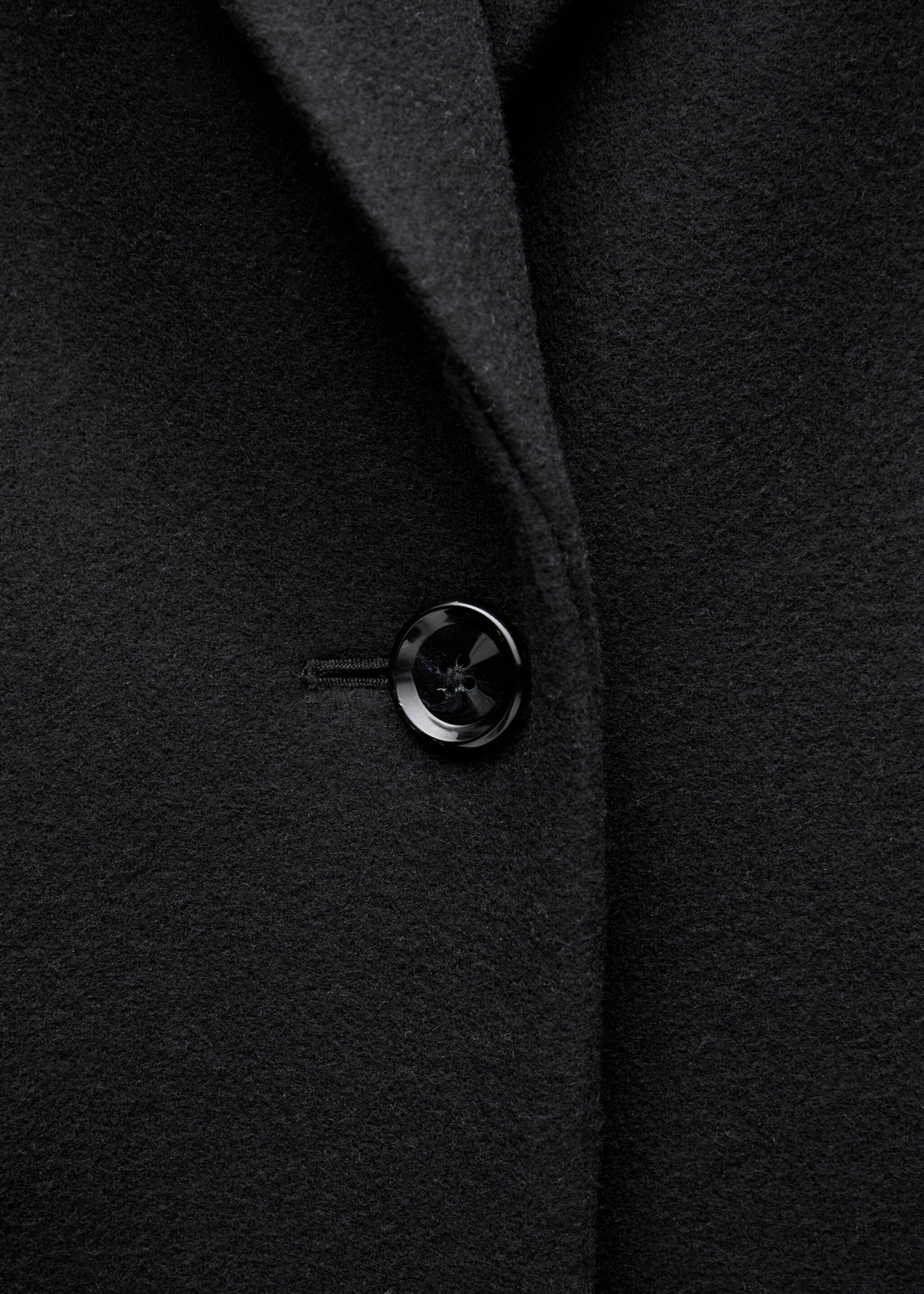 Manteau en laine structuré - Détail de l'article 8, Noir. Ref: 77069074-00.