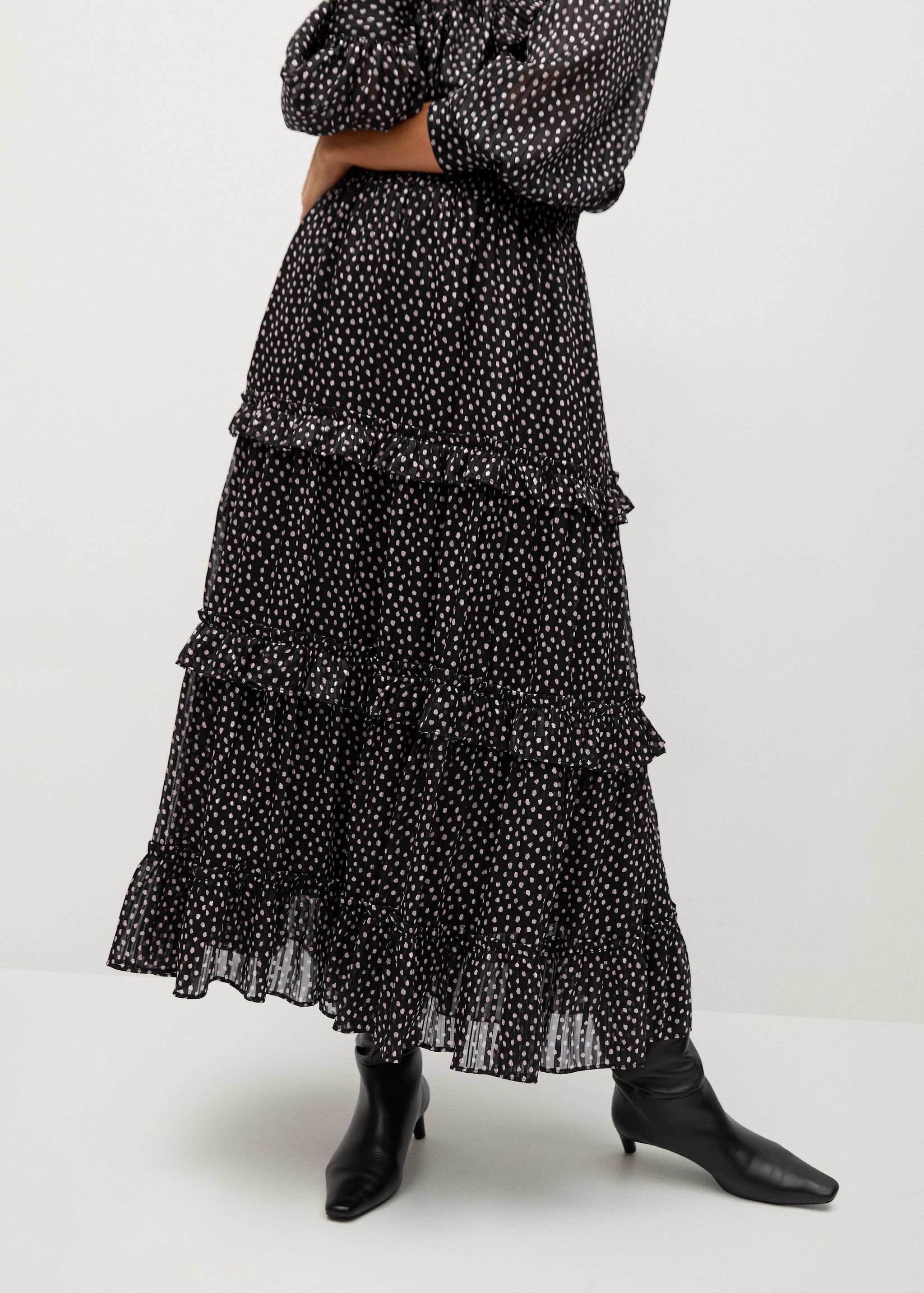 Falda estampada volantes - Plano medio