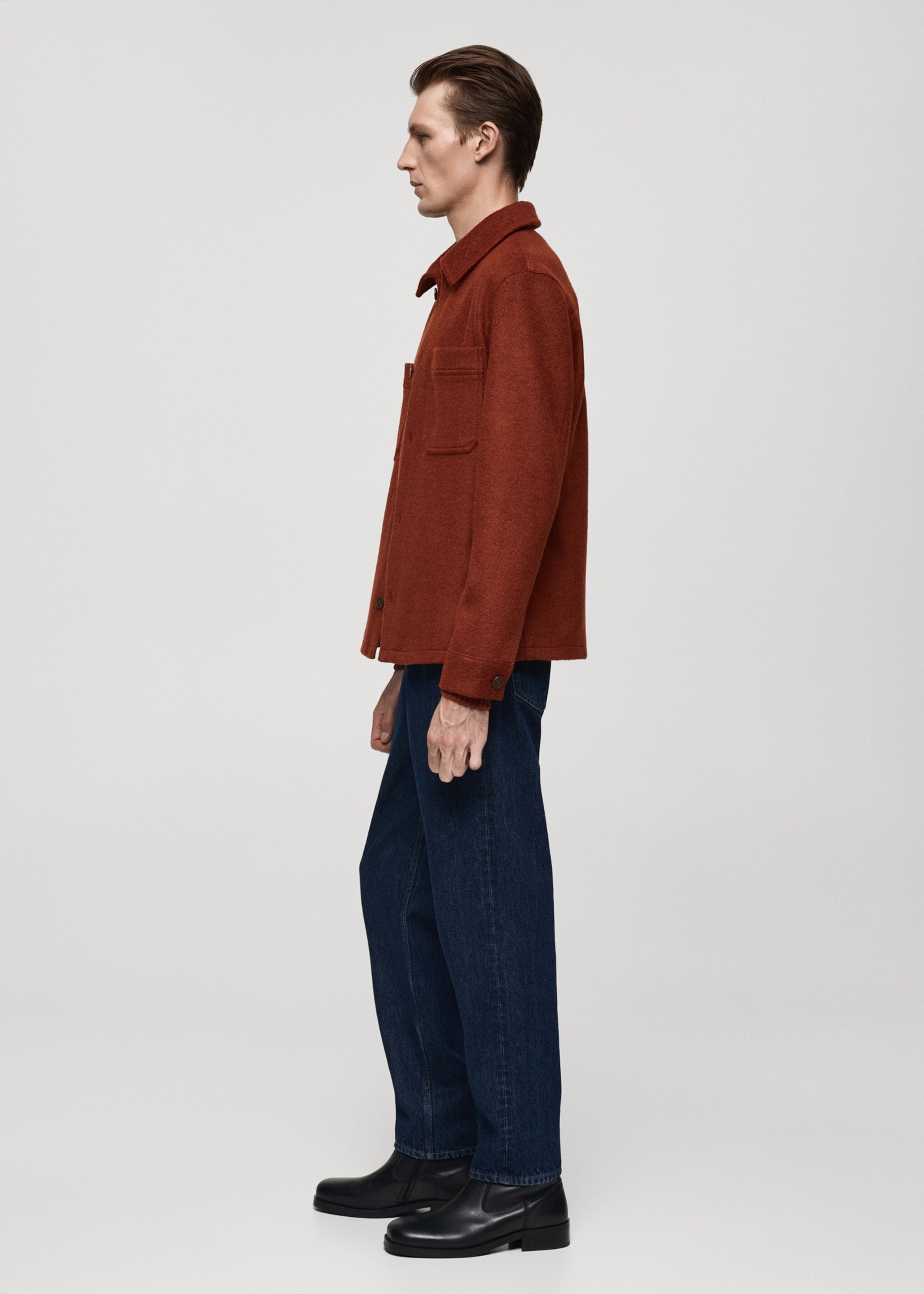 Wolljacke mit Taschen - Detail des Artikels 2, Bräunliches Orange. Ref: 77069227-00.