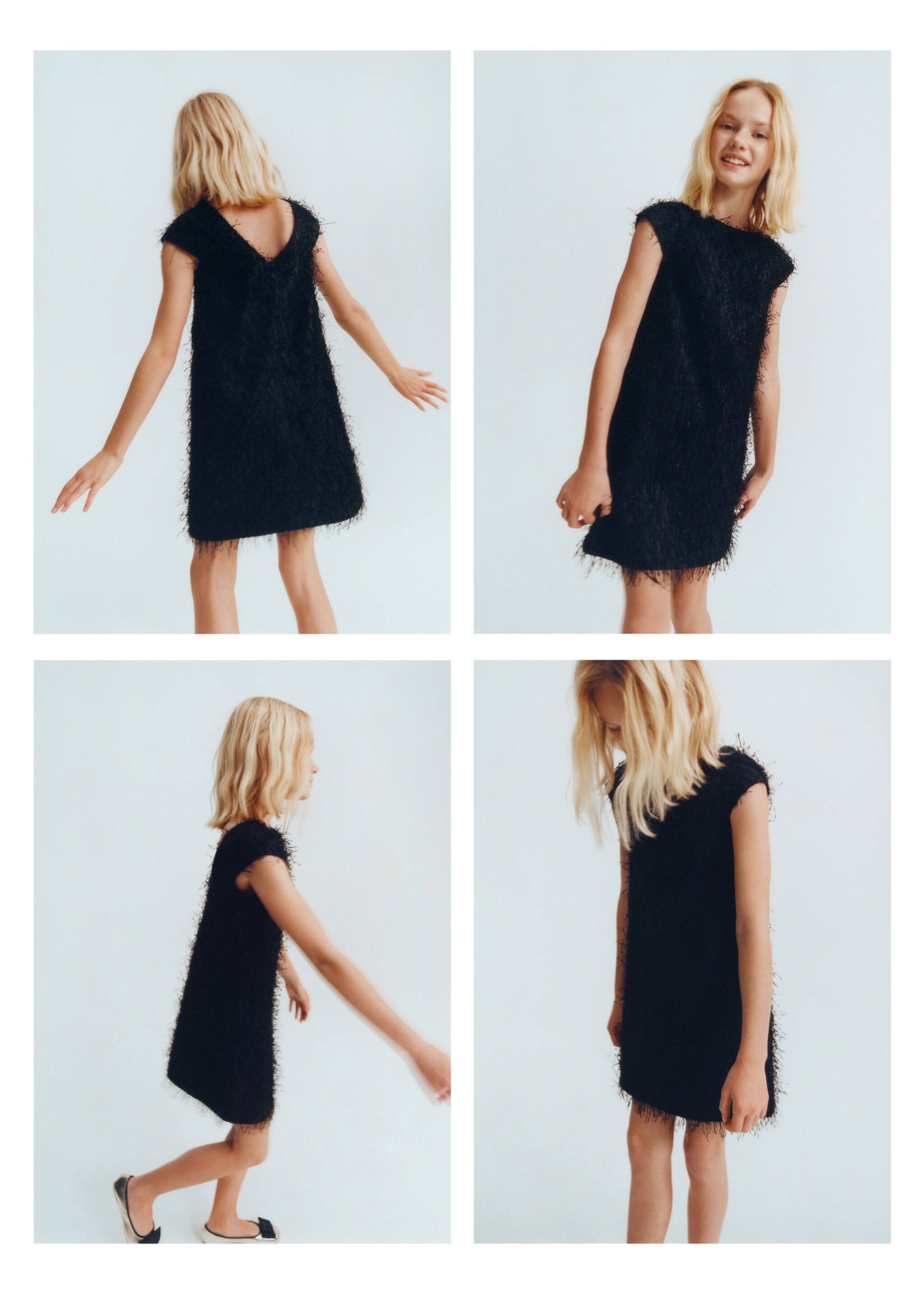 Robe détail franges - Détail de l'article 6, Noir. Ref: 77069229-00.