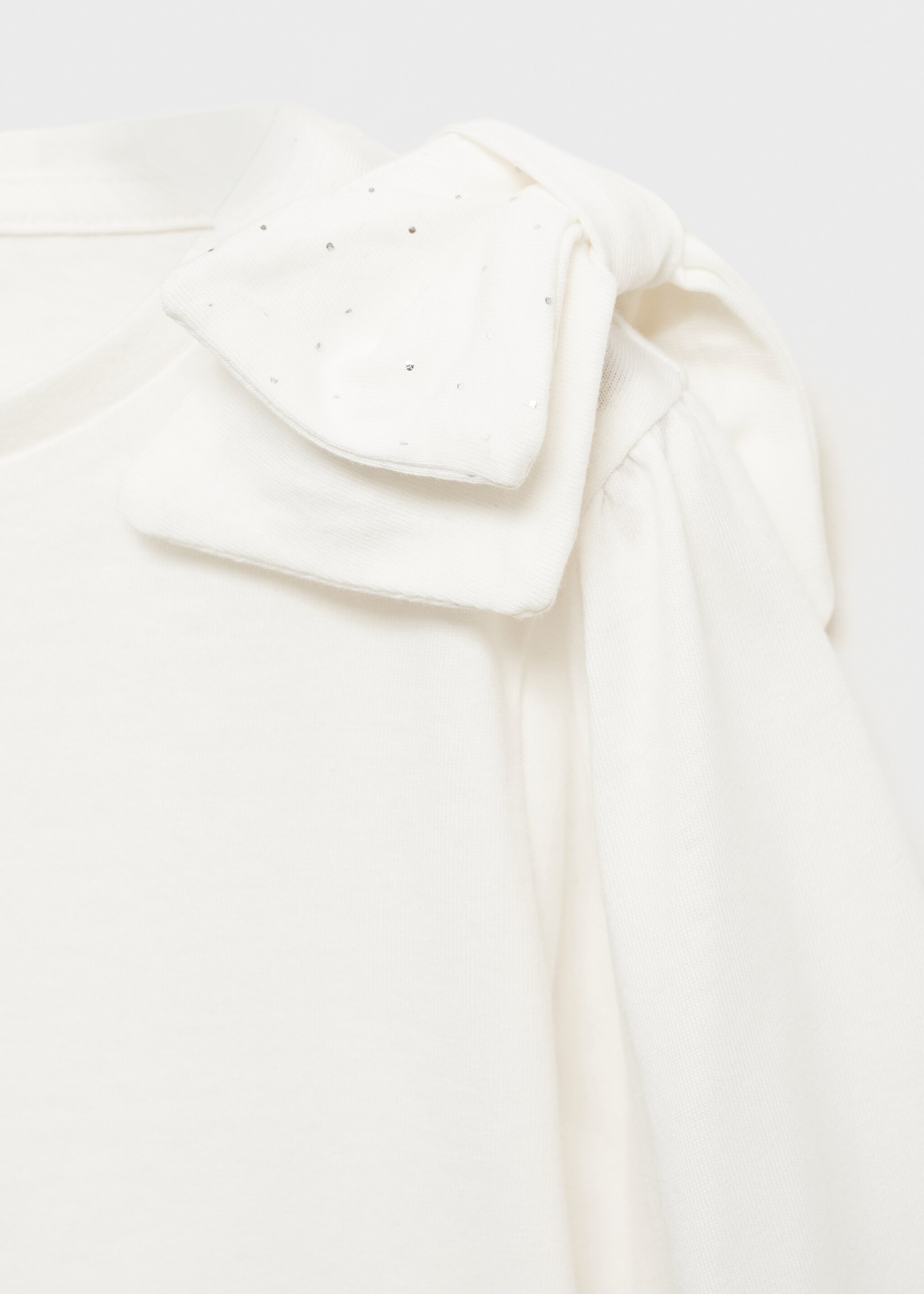 Bow cotton T-shirt - Details of the article 0, Off White. Ref: 77069231-00.