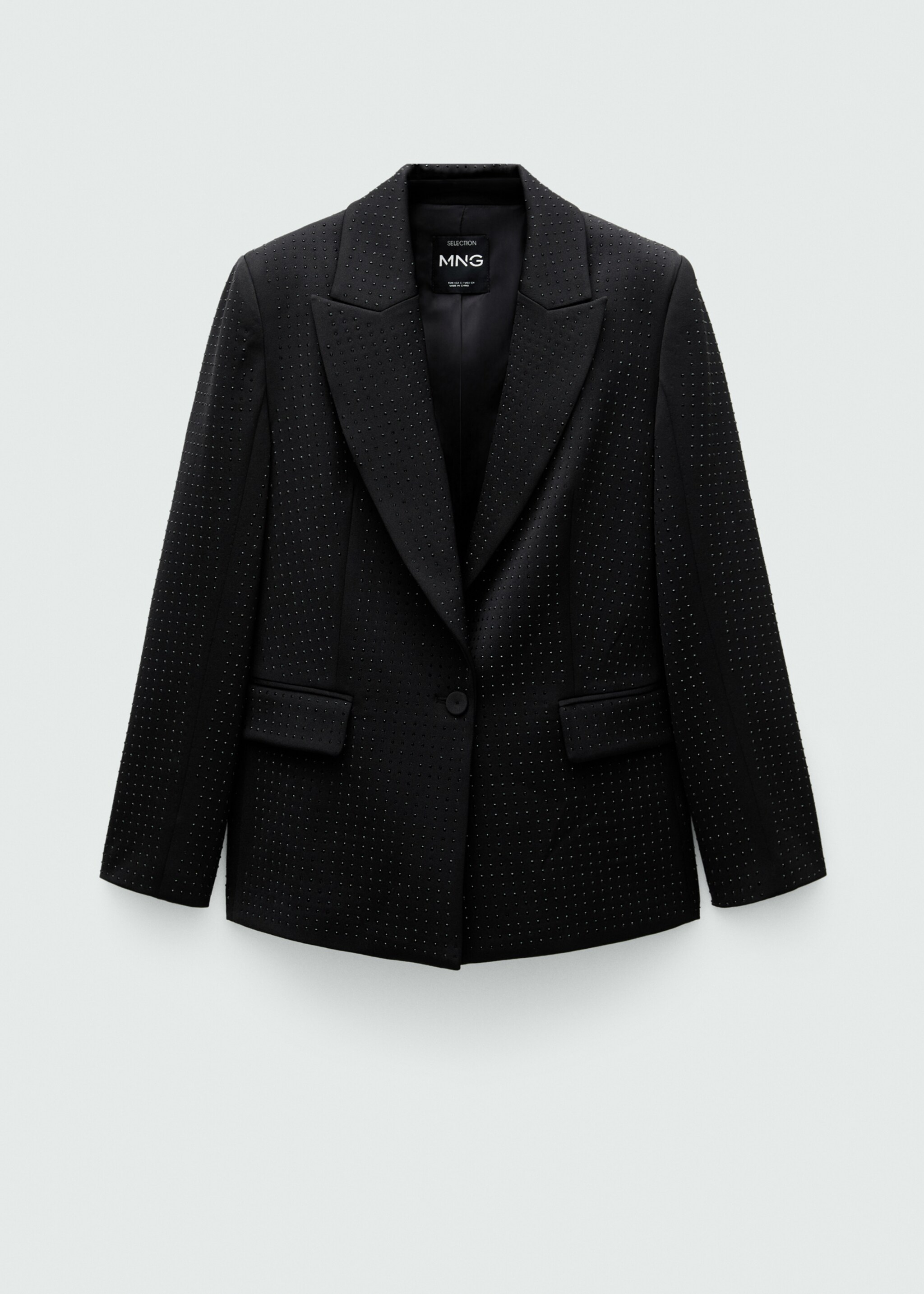 Suit jacket with rhinestones - Article without model, Black. Ref: 77069234-00.