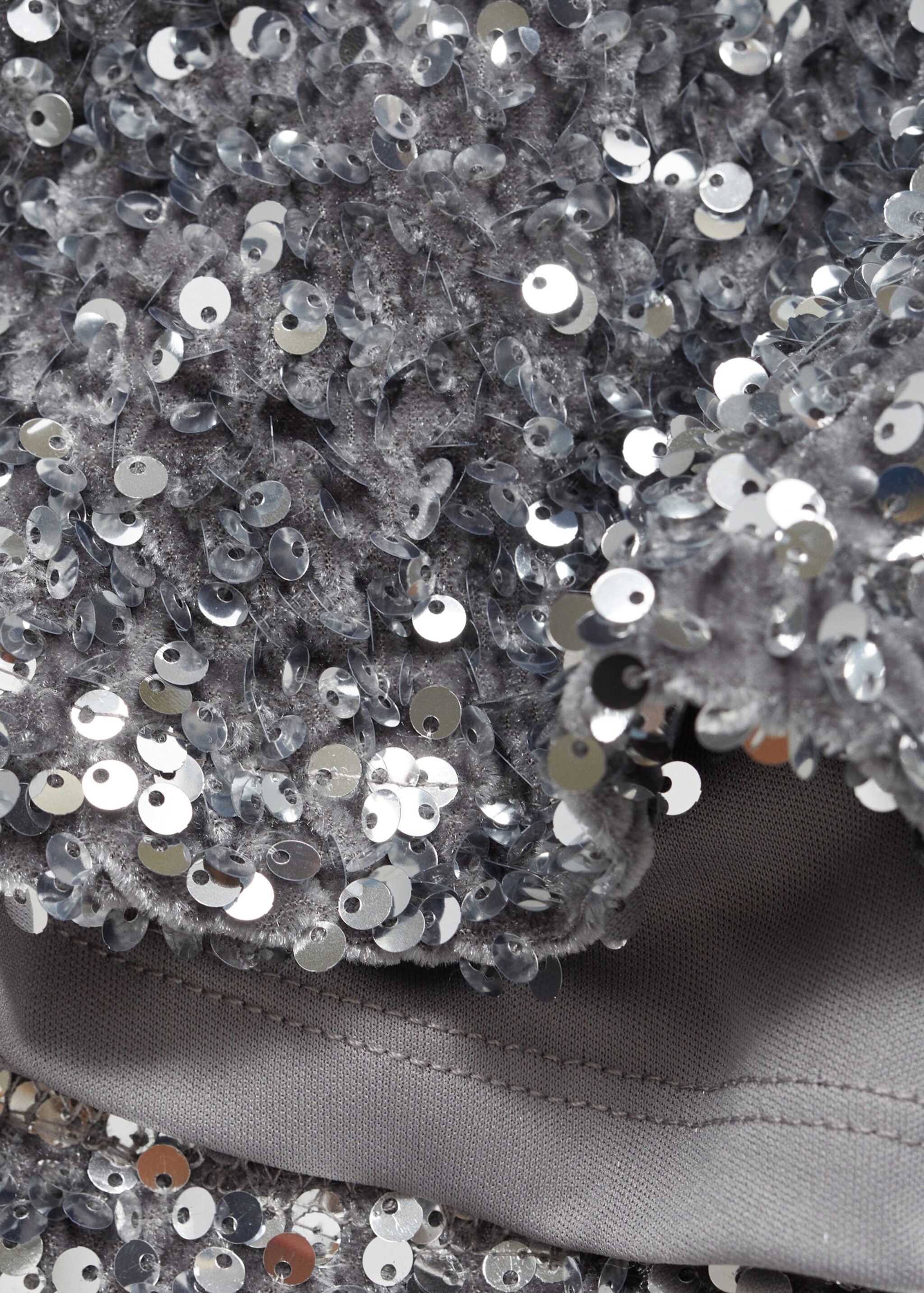 Falda lentejuelas - Detalle del artículo 0, Plata. Ref: 77069236-00.