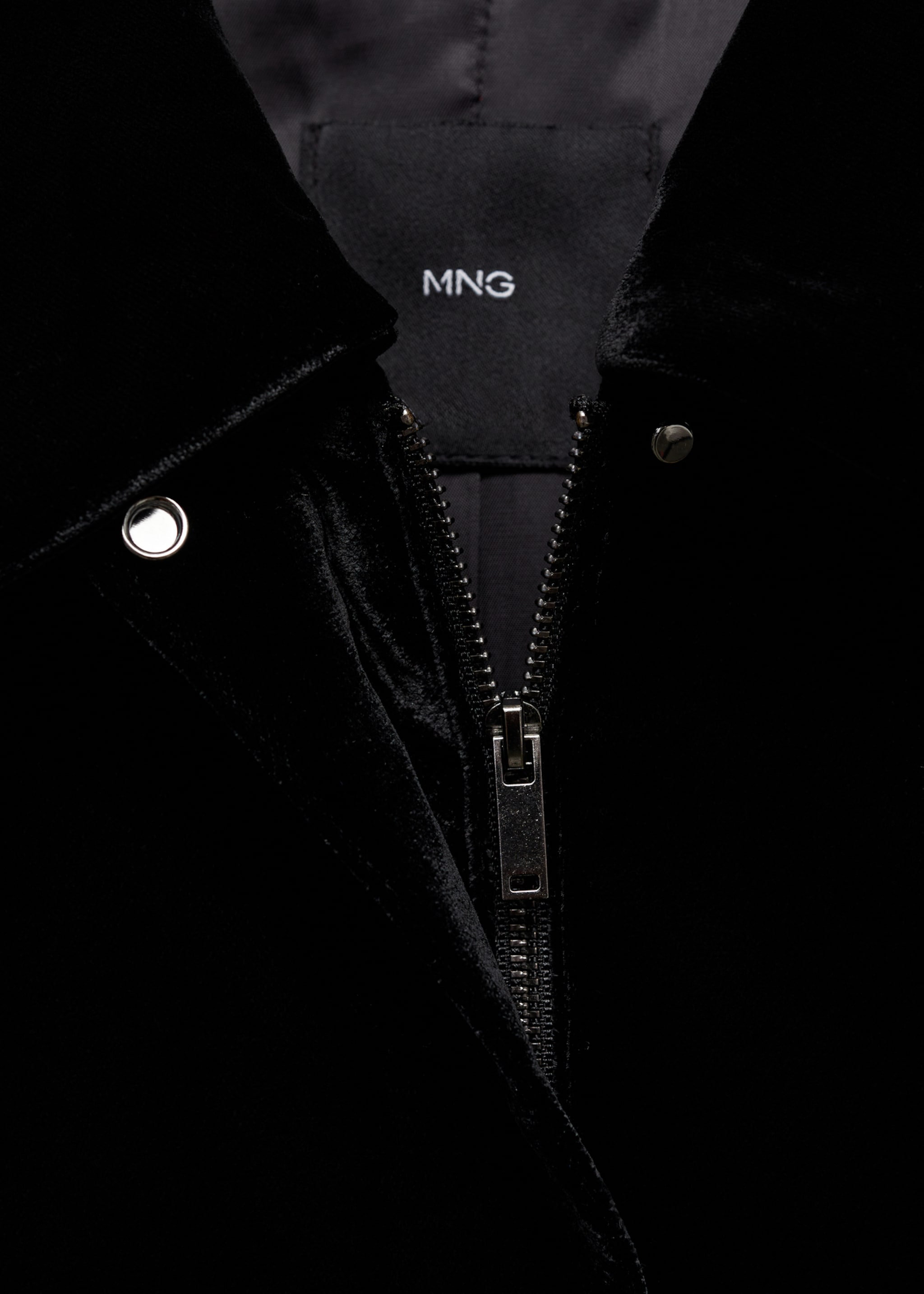 Velvet Bomber Jacket - Details of the article 8, Black. Ref: 77069237-00.