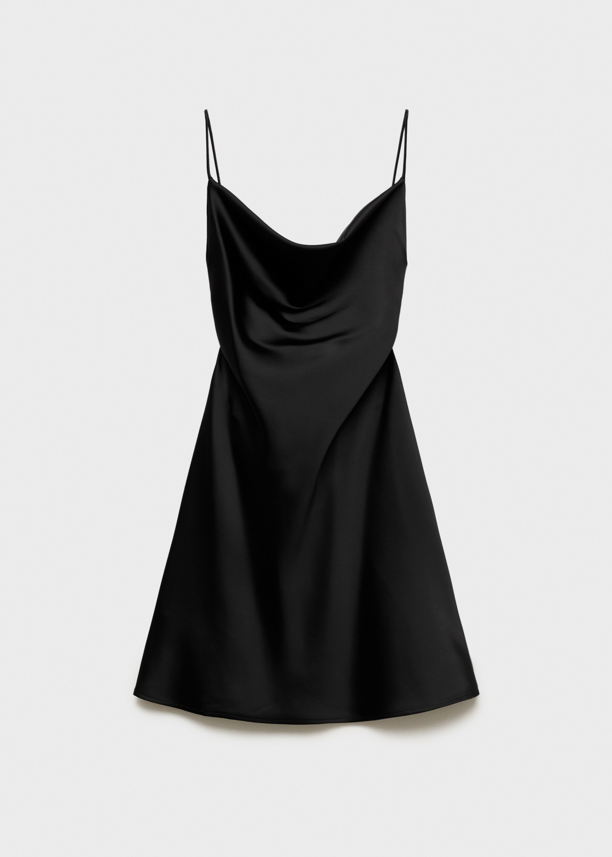 Kurzes Kleid mit gekreuztem Rücken - Artikel ohne Model, Schwarz. Ref: 77069407-00.