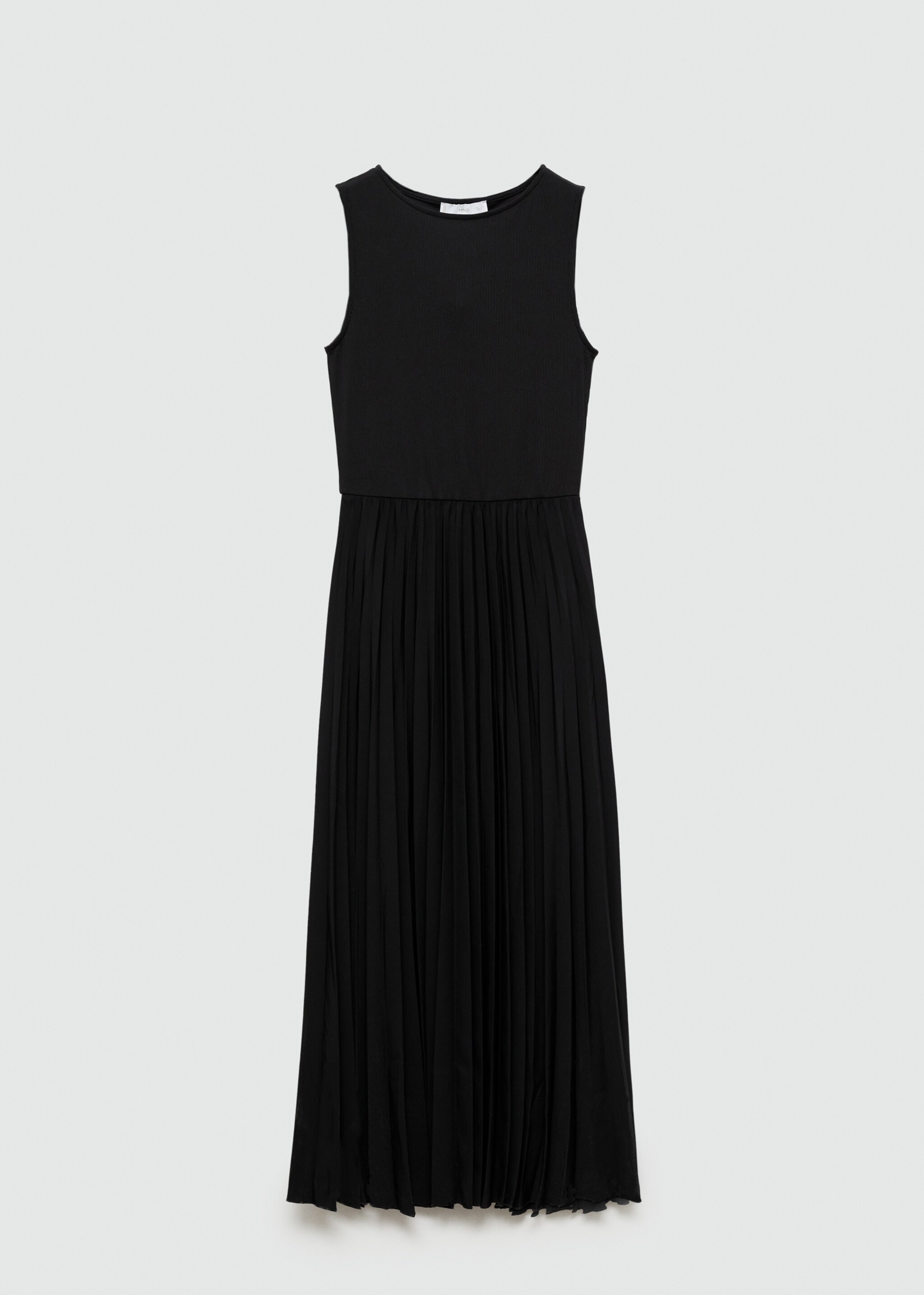 Pleated midi dress - Article without model, Black. Ref: 77070330-00.