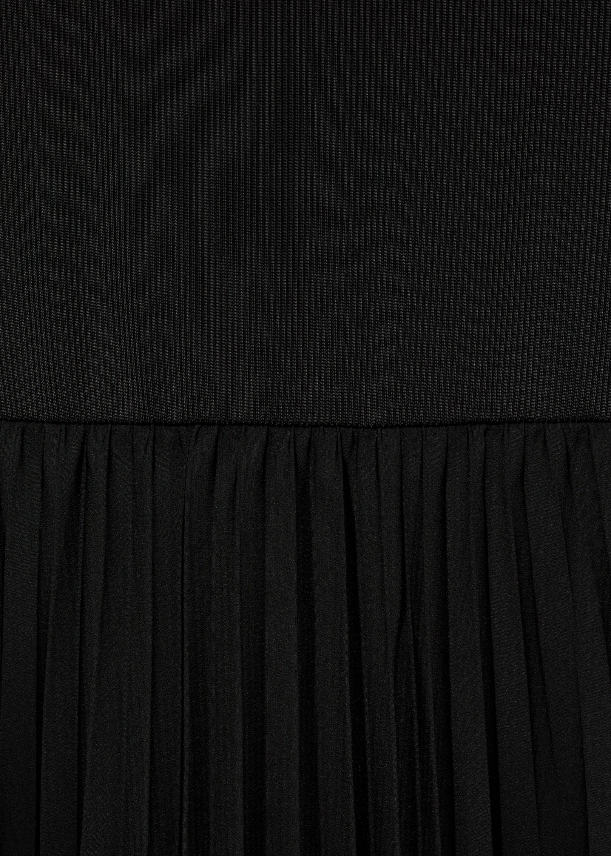 Pleated midi dress - Details of the article 8, Black. Ref: 77070330-00.