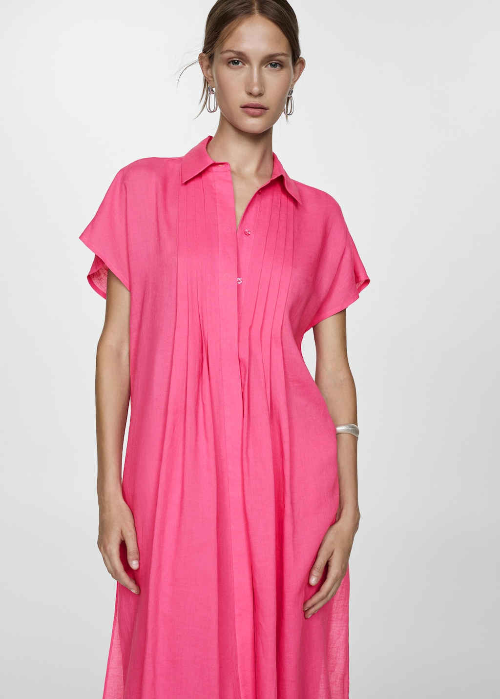 Shirt dress with slits