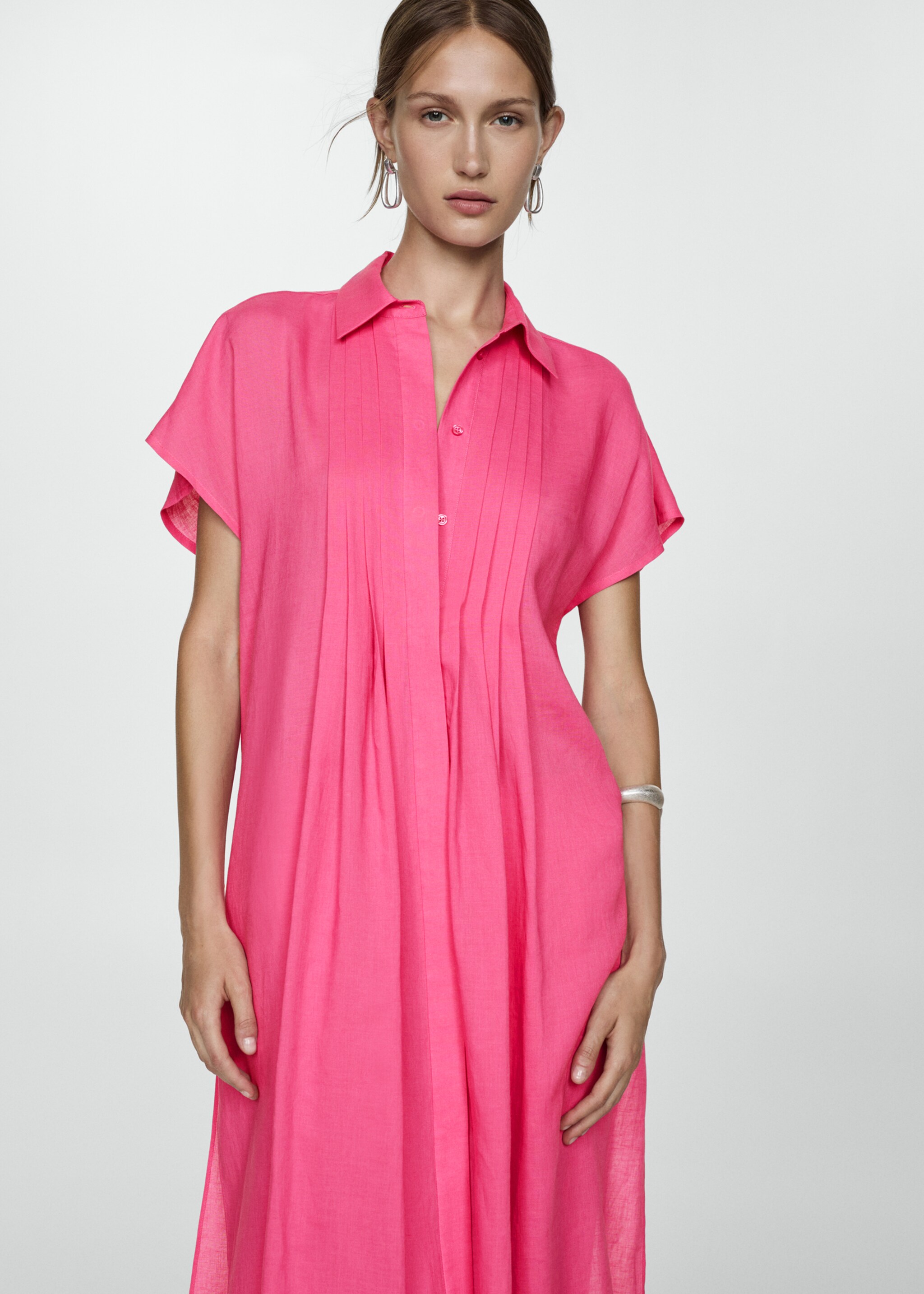 Shirt dress with slits - Medium plane