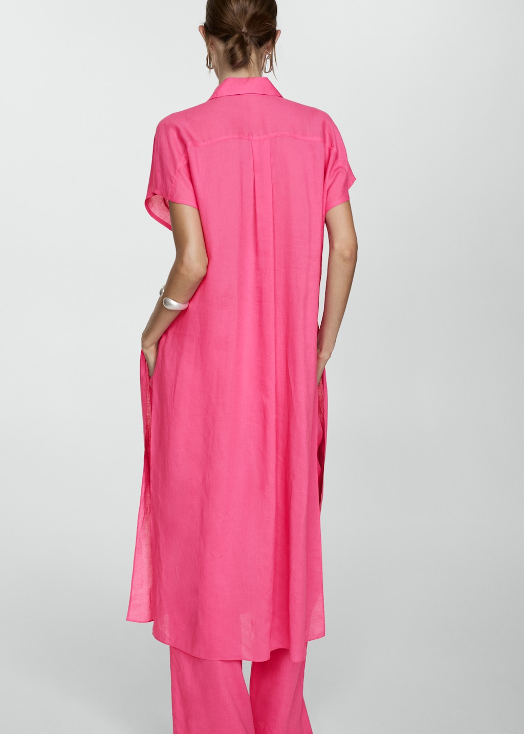 Shirt dress with slits - Women | MANGO OUTLET USA