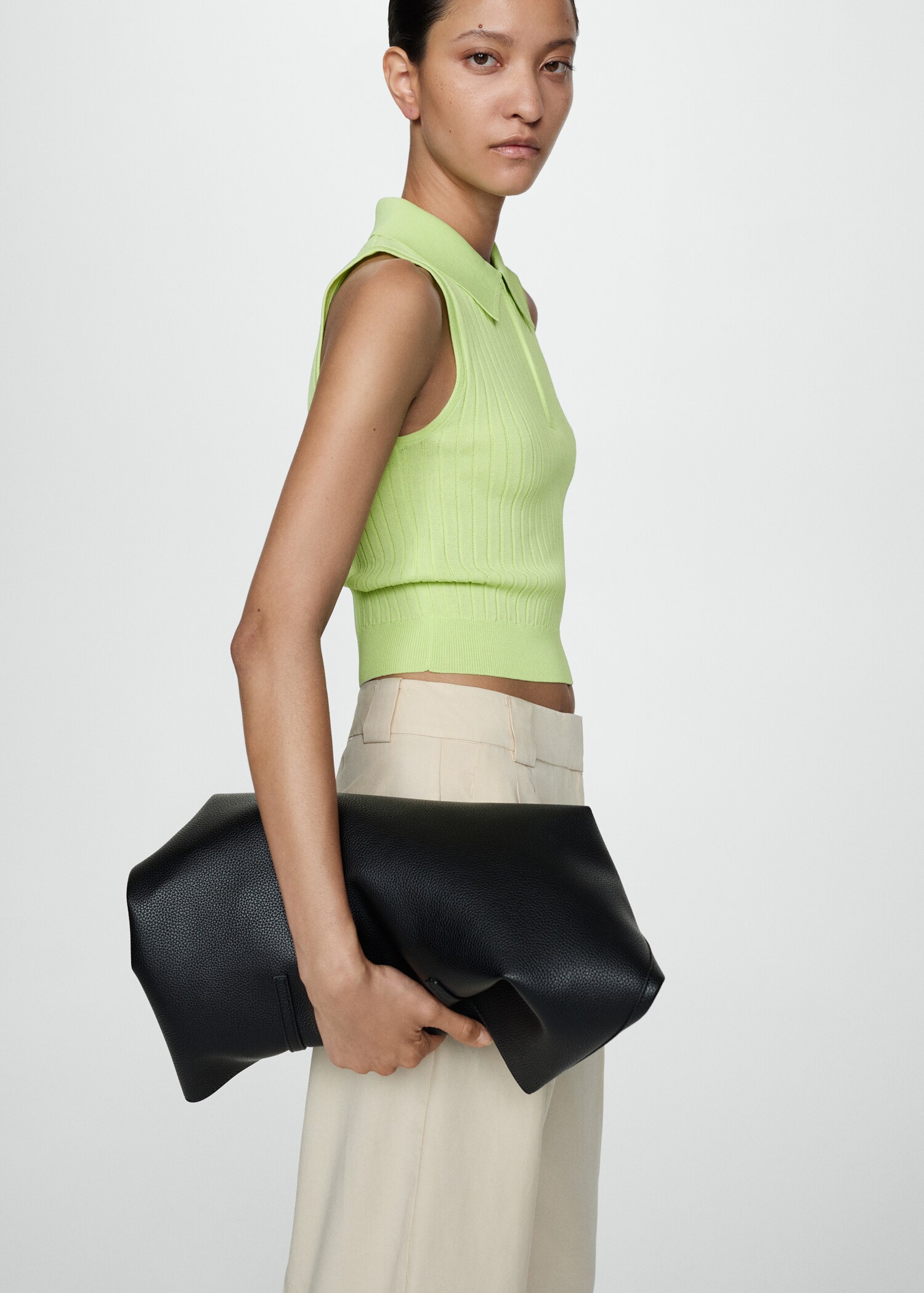 Top en maille zippé - Plan moyen