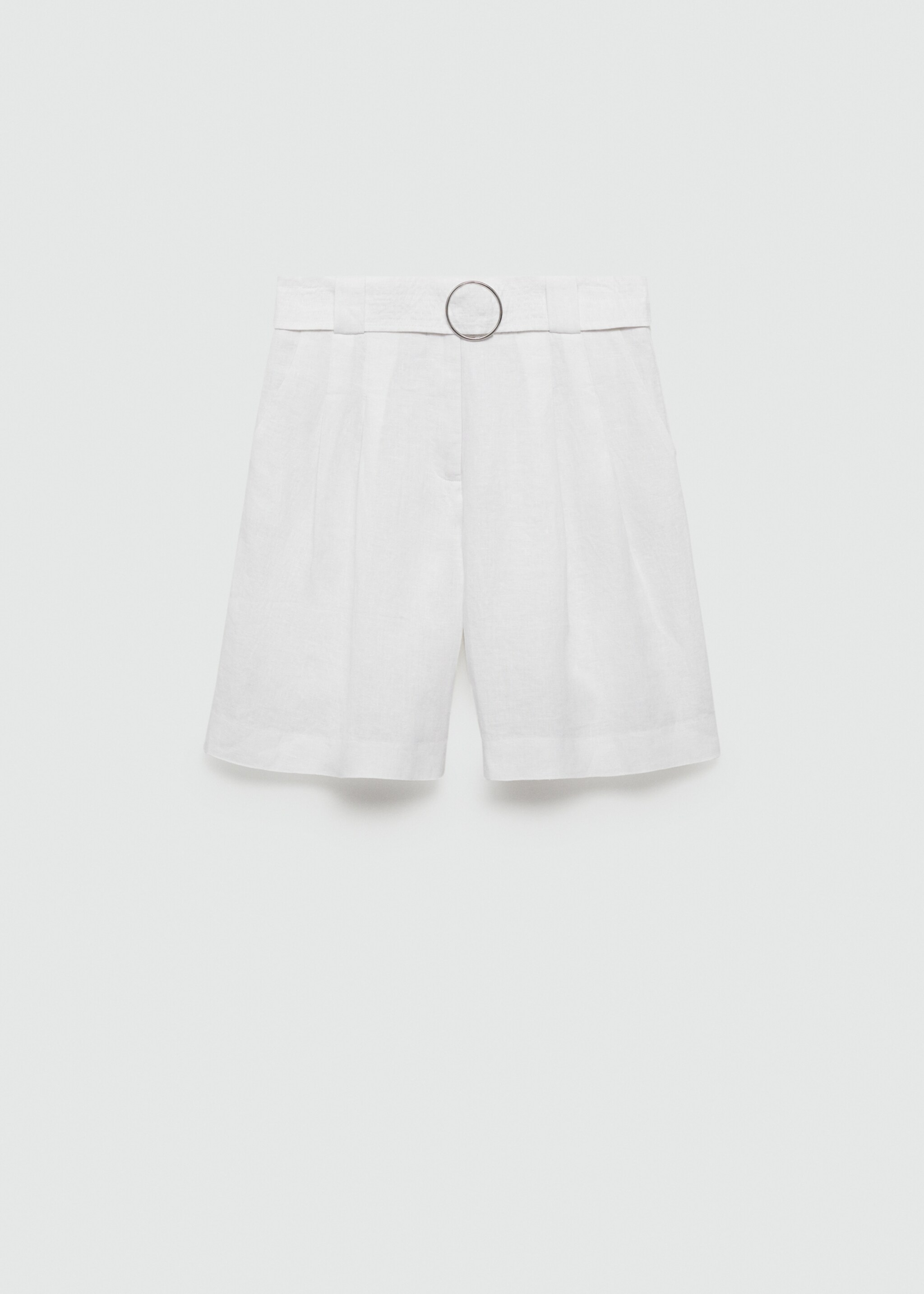 Belt linen-blend Bermuda shorts - Article without model