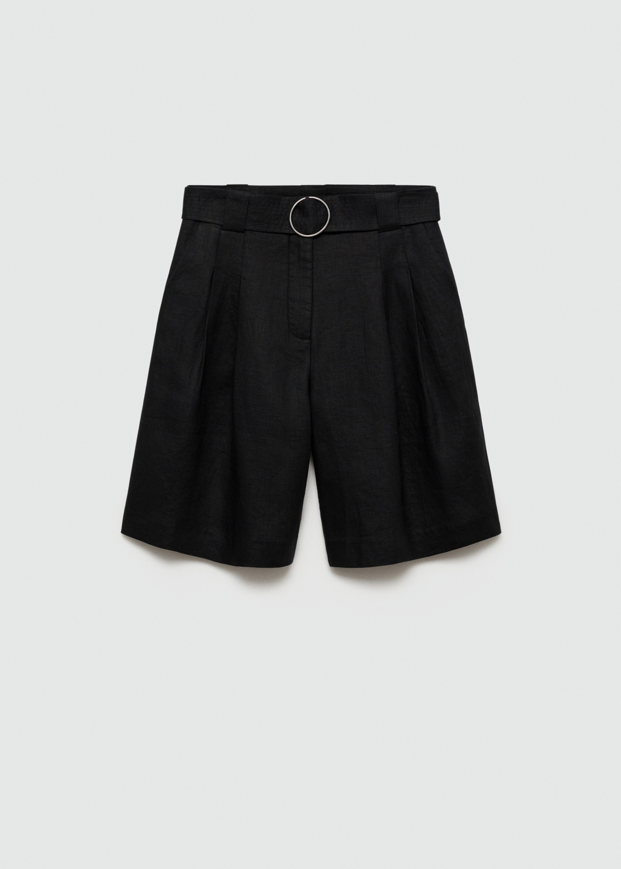 Belt linen-blend Bermuda shorts - Article without model