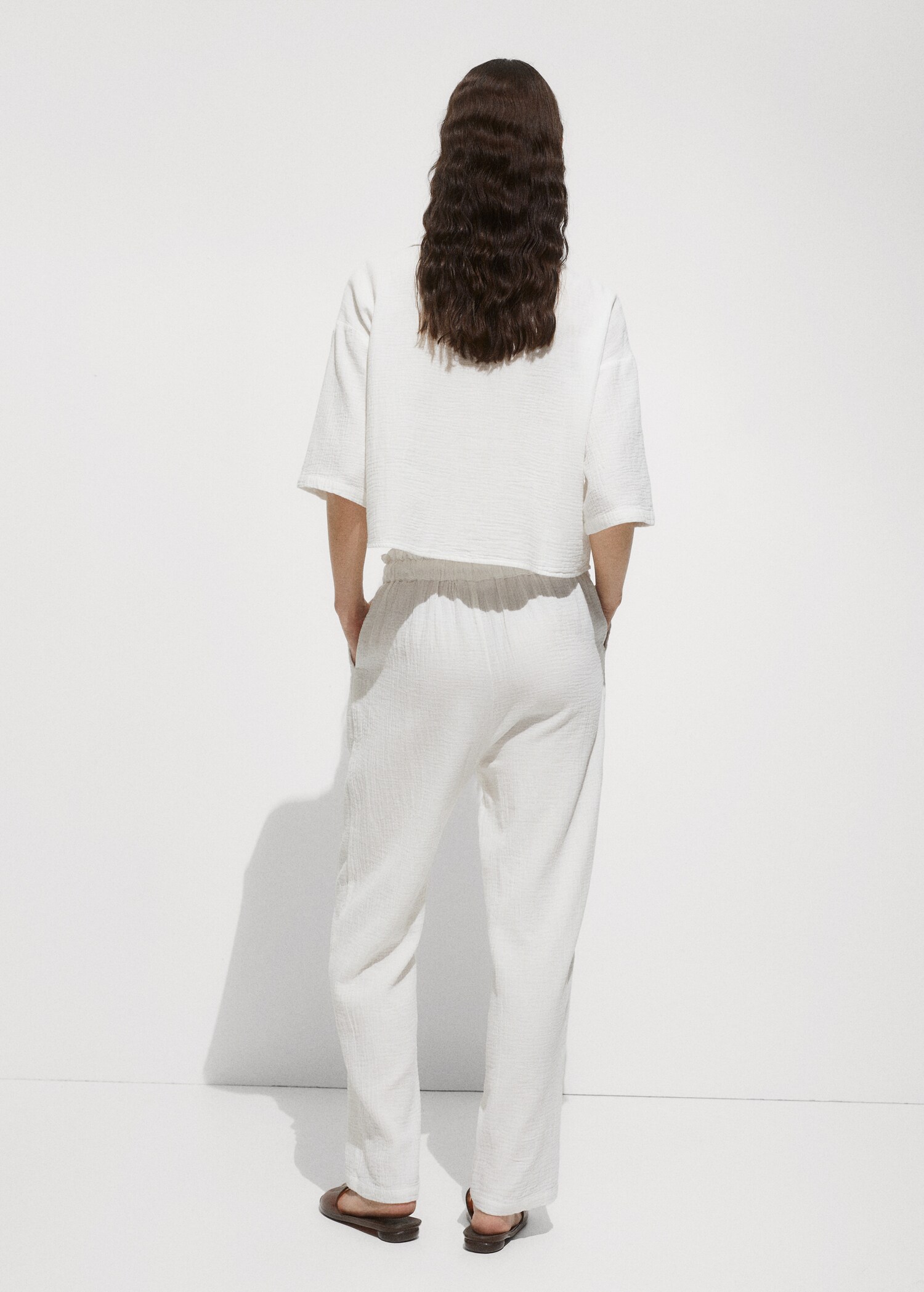 Pantaloni cotone vita elasticizzata - Retro dell'articolo