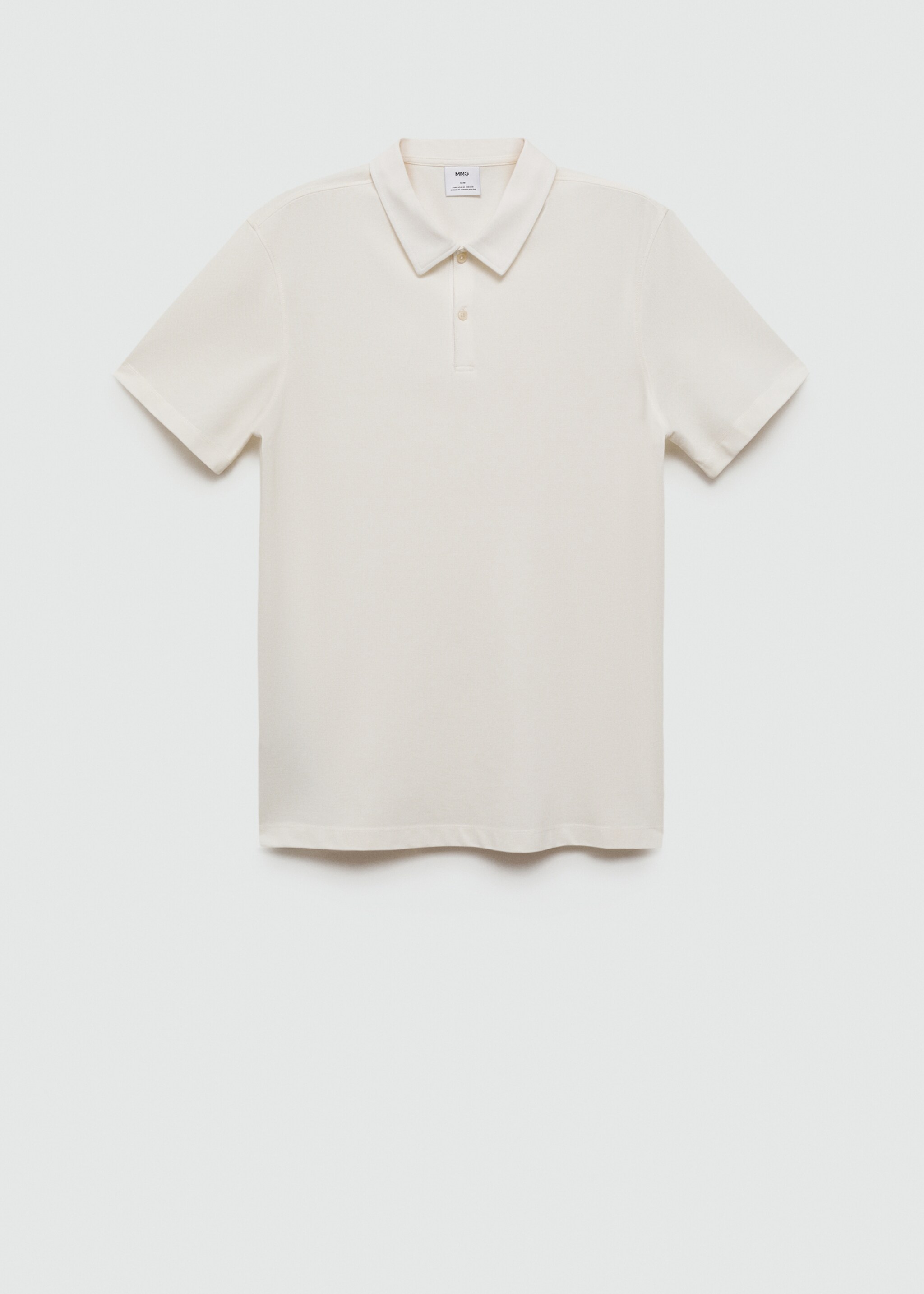 Slim-fit cotton piqué textured polo shirt - Article without model