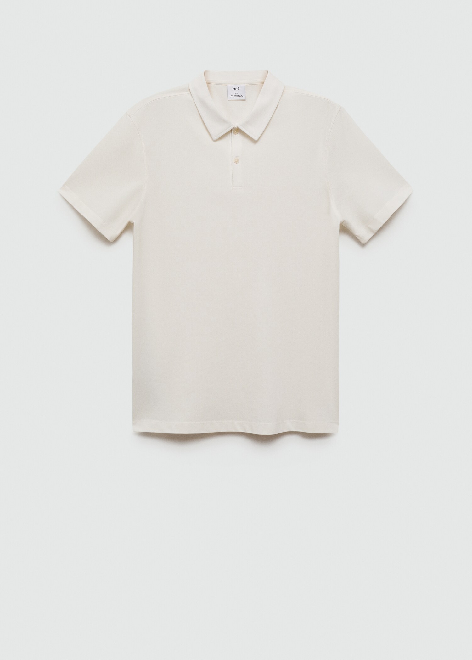 Slim-fit cotton piqué textured polo shirt - Article without model