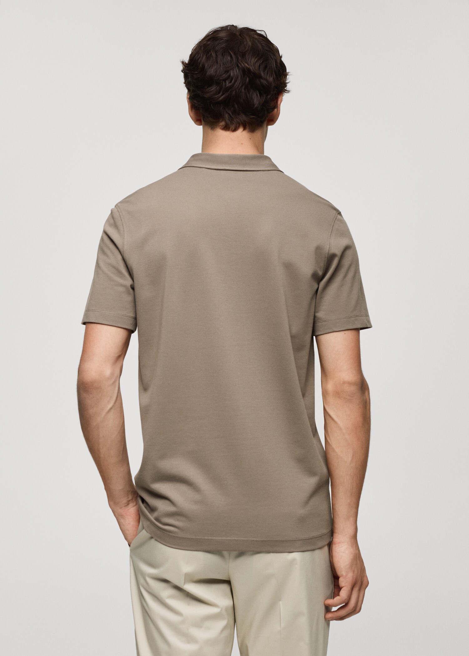 Πόλο slim fit βαμβάκι πικέ υφή - Πίσω όψη προϊόντος