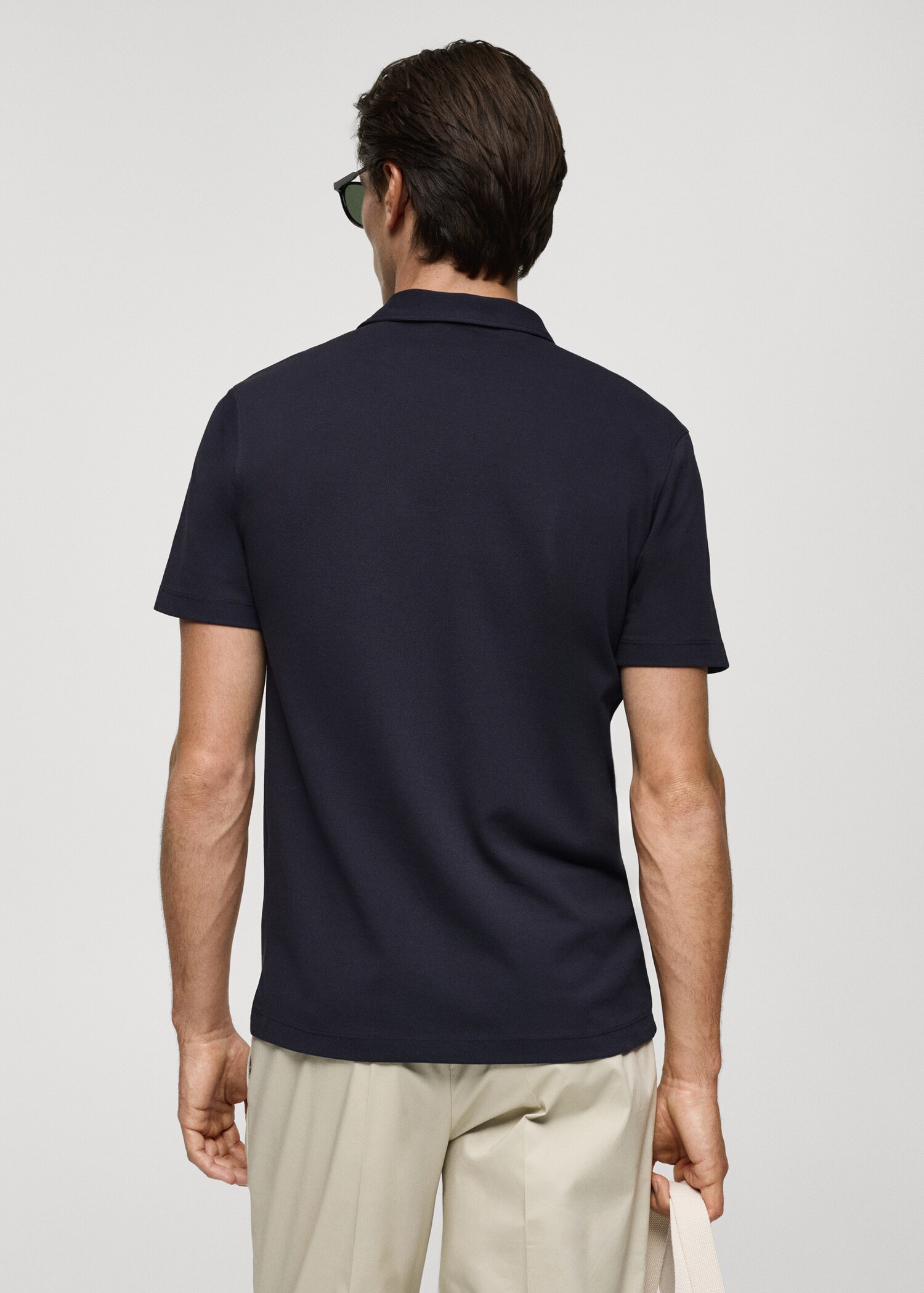 Πόλο slim fit βαμβάκι πικέ υφή - Πίσω όψη προϊόντος