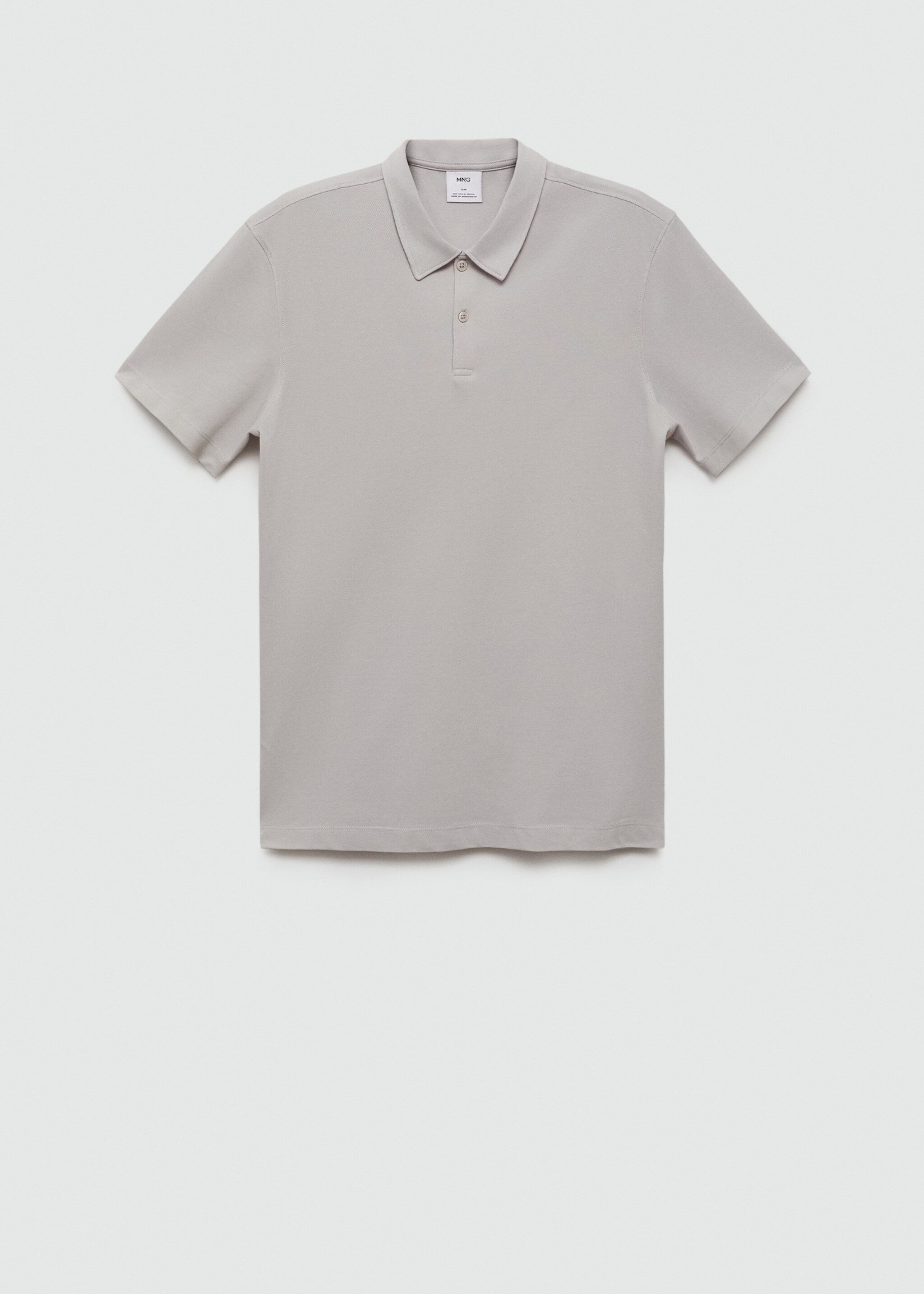 Slim-fit cotton piqué textured polo shirt - Article without model