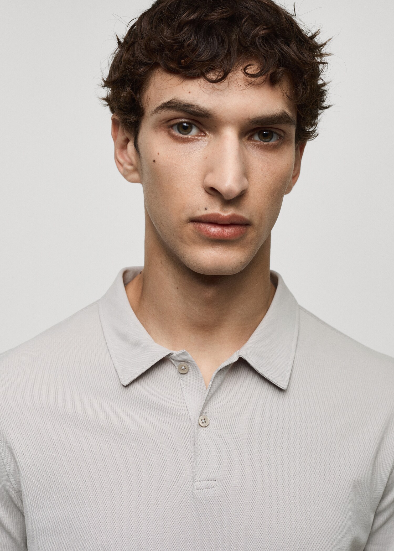 Πόλο slim fit βαμβάκι πικέ υφή - Λεπτομέρεια του προϊόντος 1