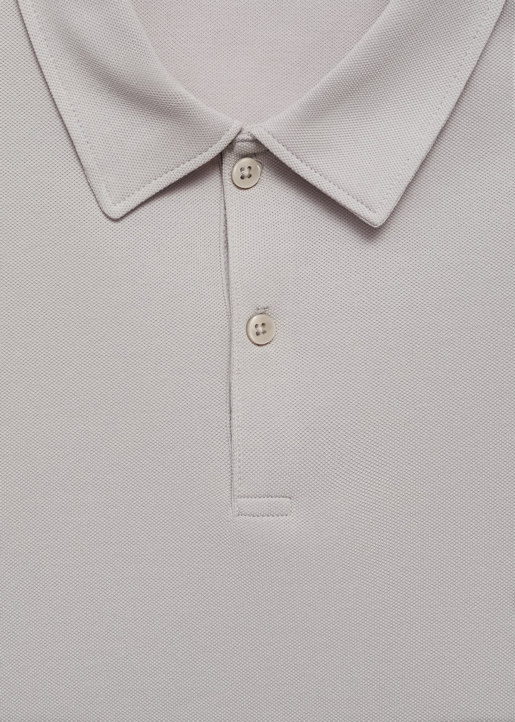 Slim-fit cotton piqué textured polo shirt - Details of the article 8