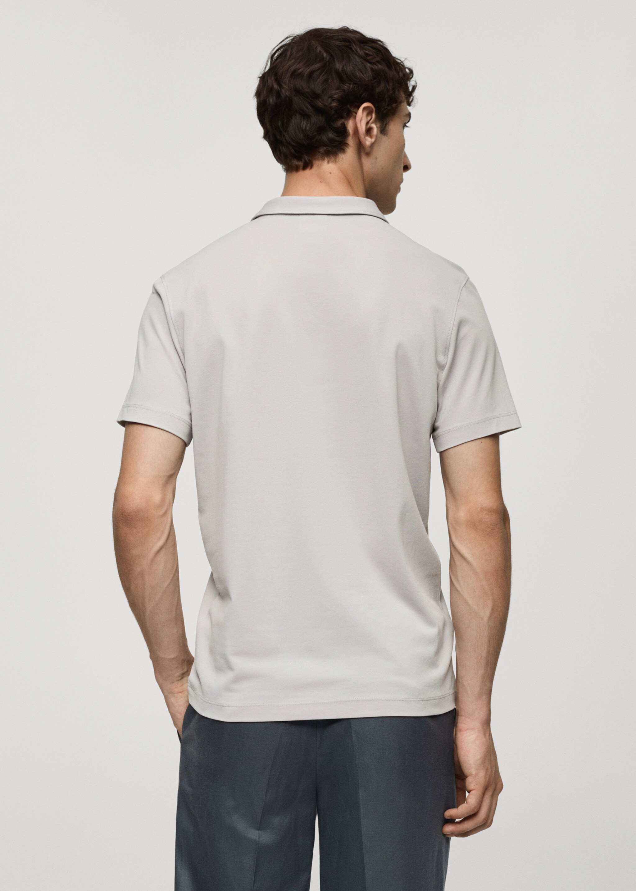 Slim-fit cotton piqué textured polo shirt - Reverse of the article