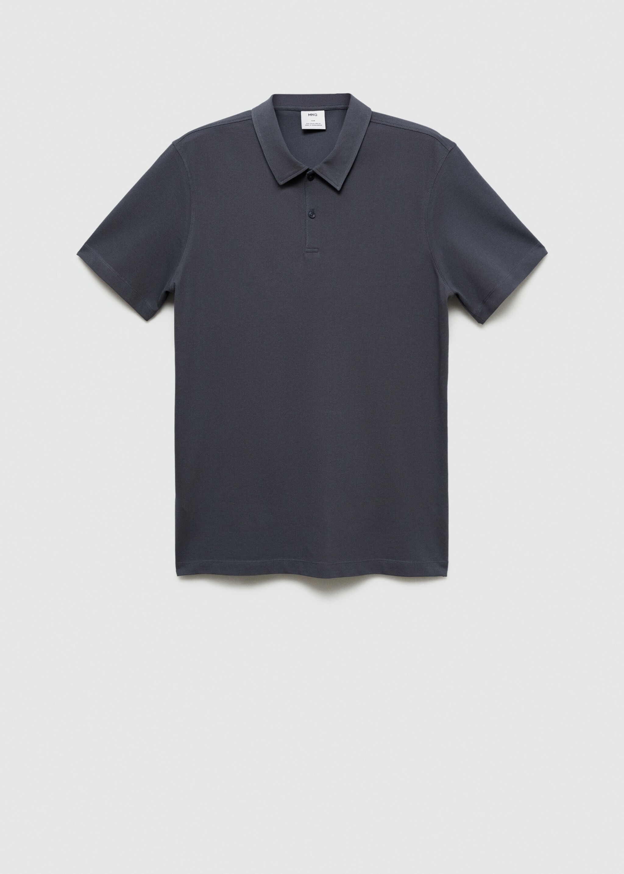 Slim-fit cotton piqué textured polo shirt - Article without model