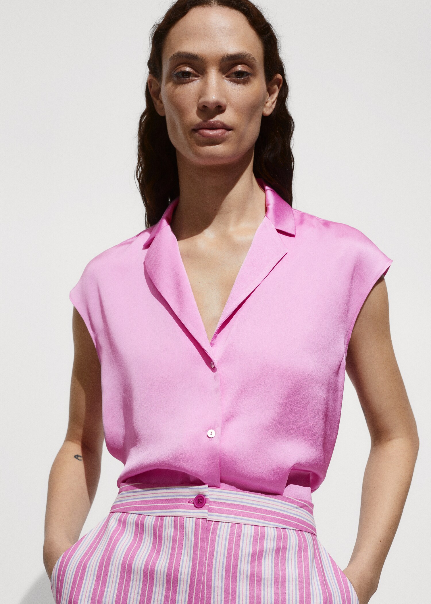 Camicia fluida satinata - Piano medio