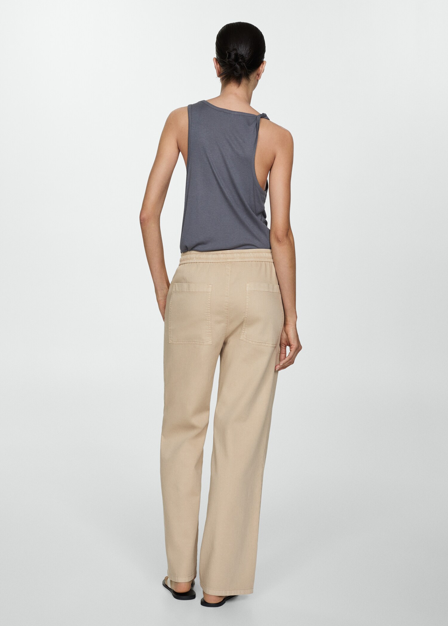 Elastic waist cotton trousers - Reverse of the article