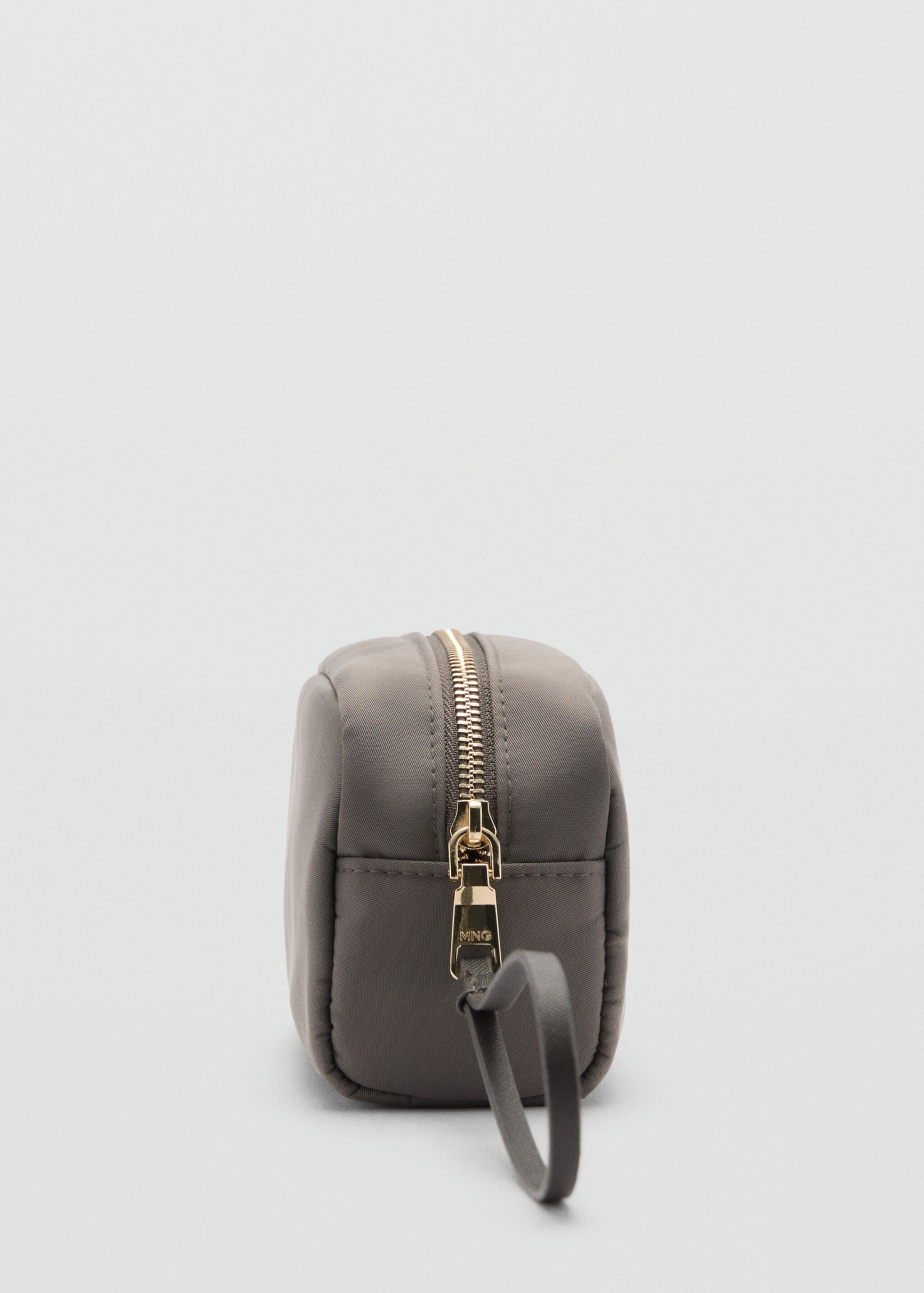 Zipped toiletry bag with logo - Details of the article 1, Dark Grey. Ref: 77070362-00.