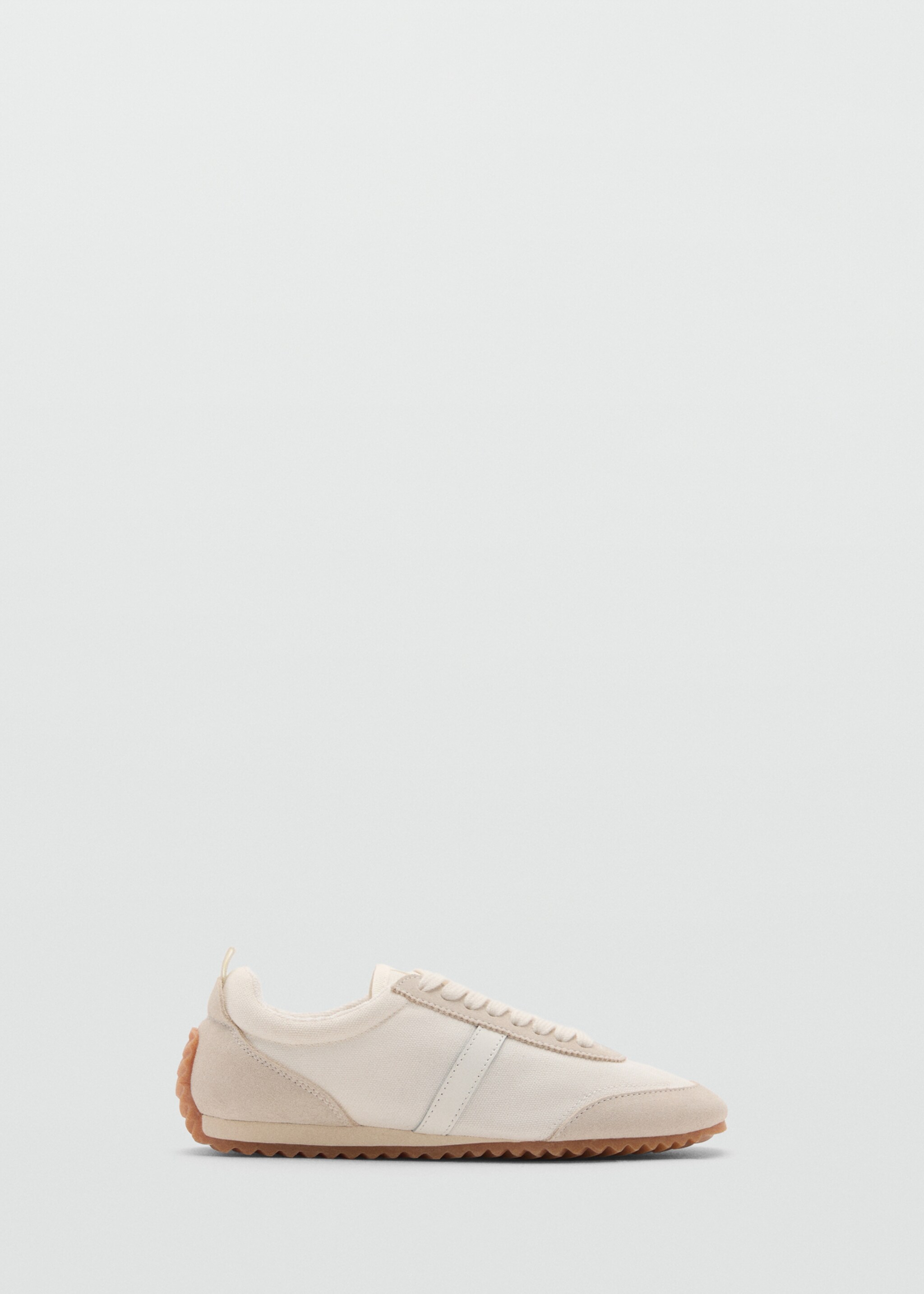 Buty sportowe płócienne ze skórzanymi wstawkami - Artykuł bez modela/modelki, Beżowy. Ref: 77070363-00.