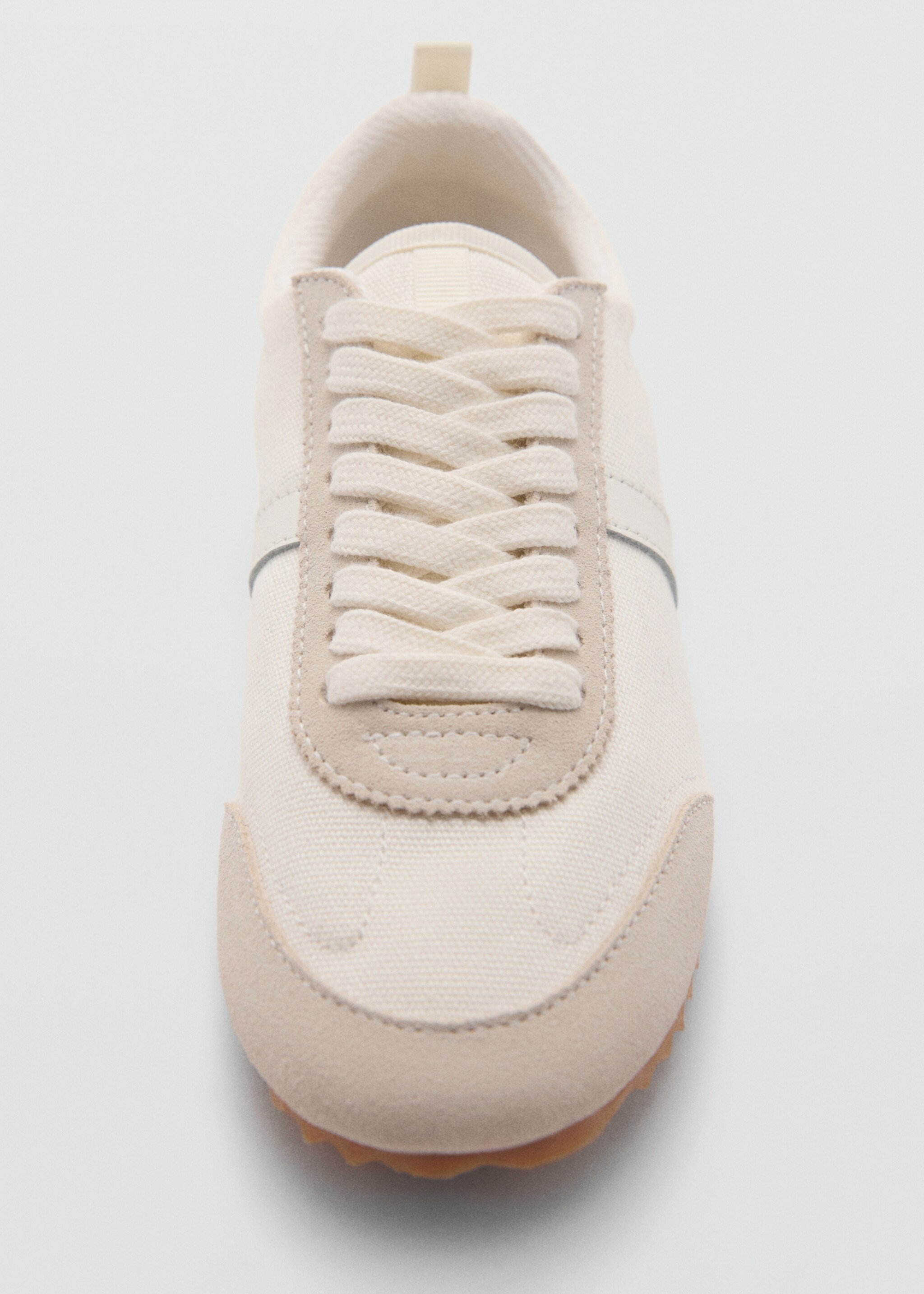 Buty sportowe płócienne ze skórzanymi wstawkami - Szczegóły artykułu 1, Beżowy. Ref: 77070363-00.