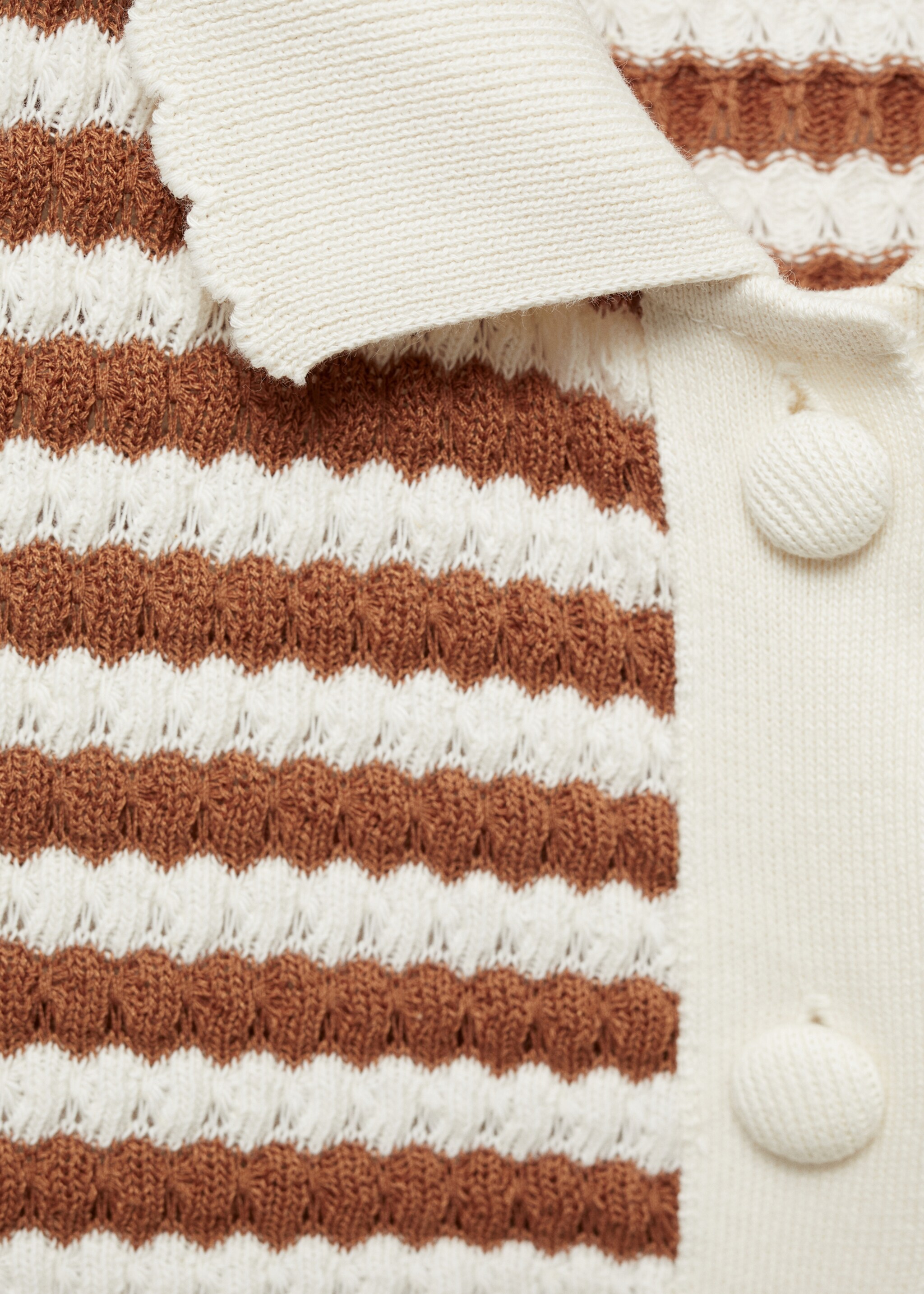Combined knitted t-shirt - Details of the article 8, Caramel. Ref: 77070366-00.