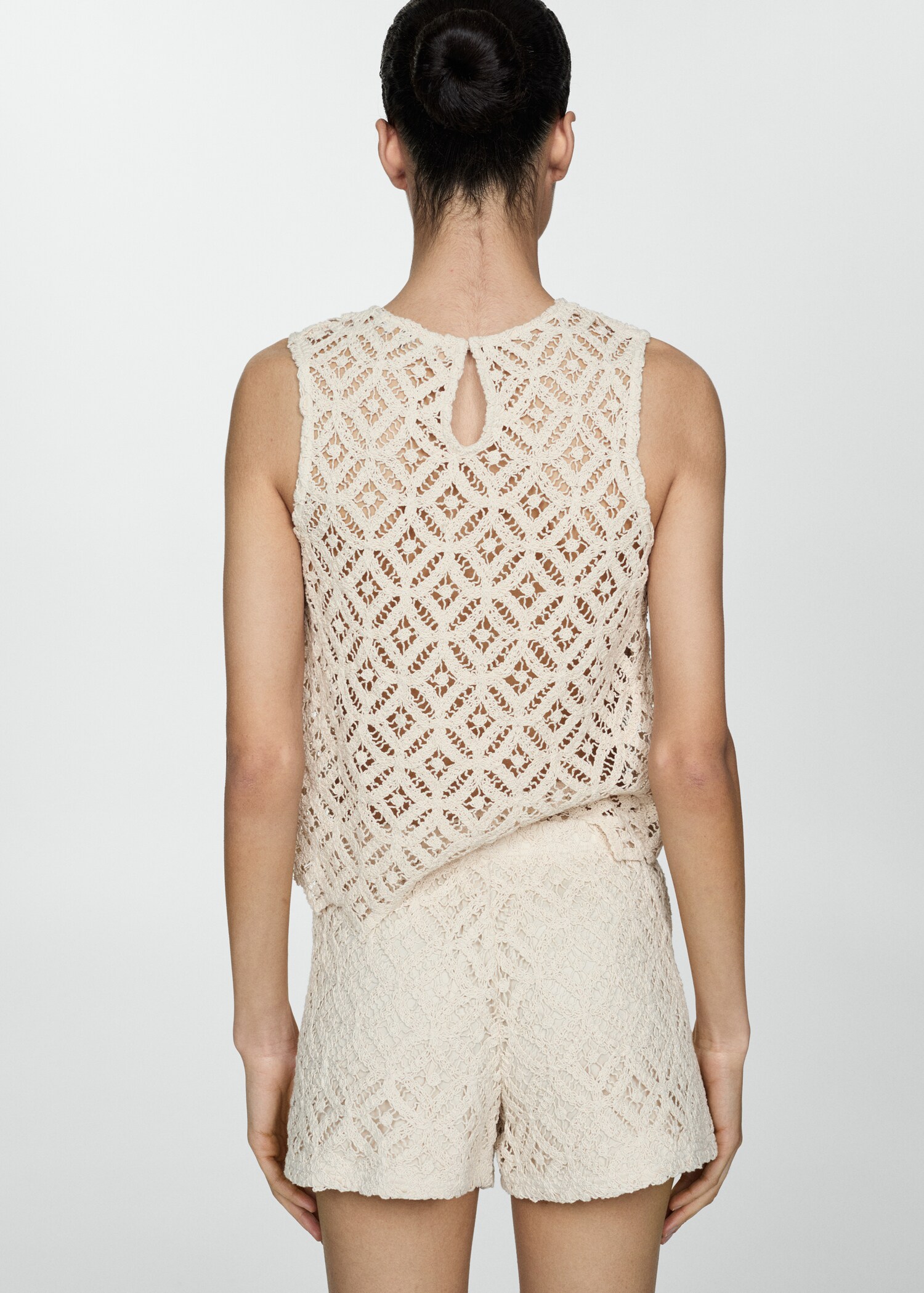Crochet straight-fit shorts - Reverse of the article