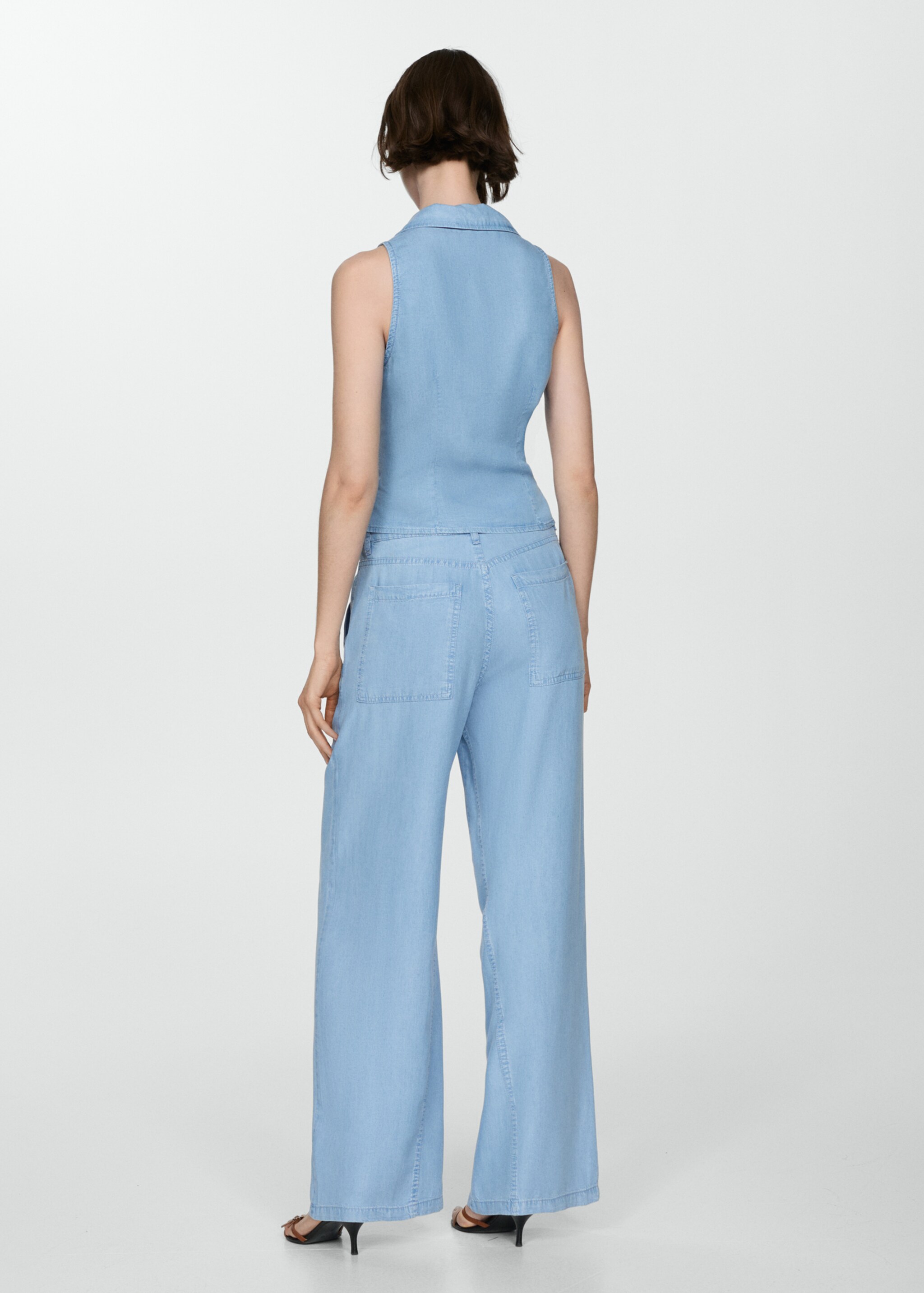 Wideleg lyocell trousers - Reverse of the article