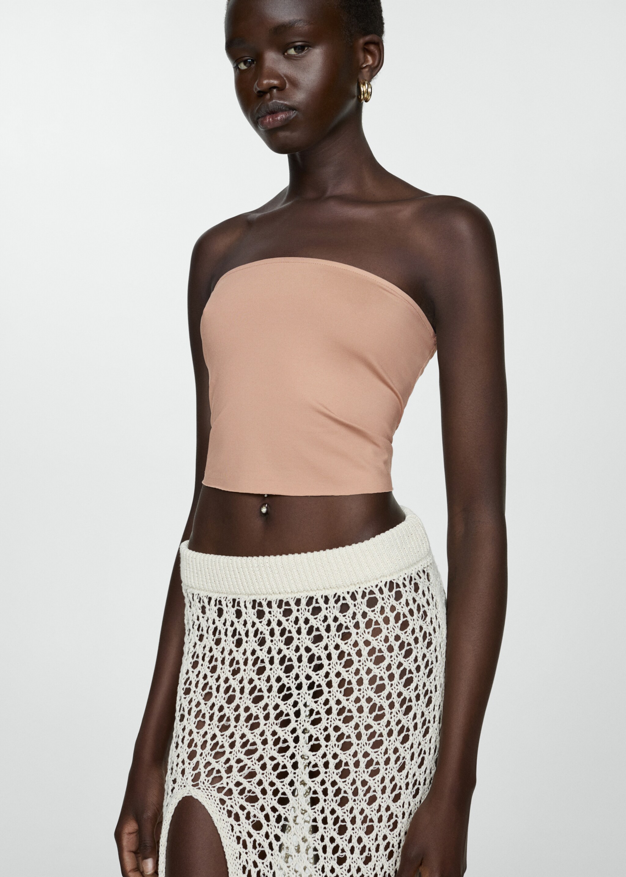 Bandeau top - Medium plane, Nude. Ref: 77070373-00.