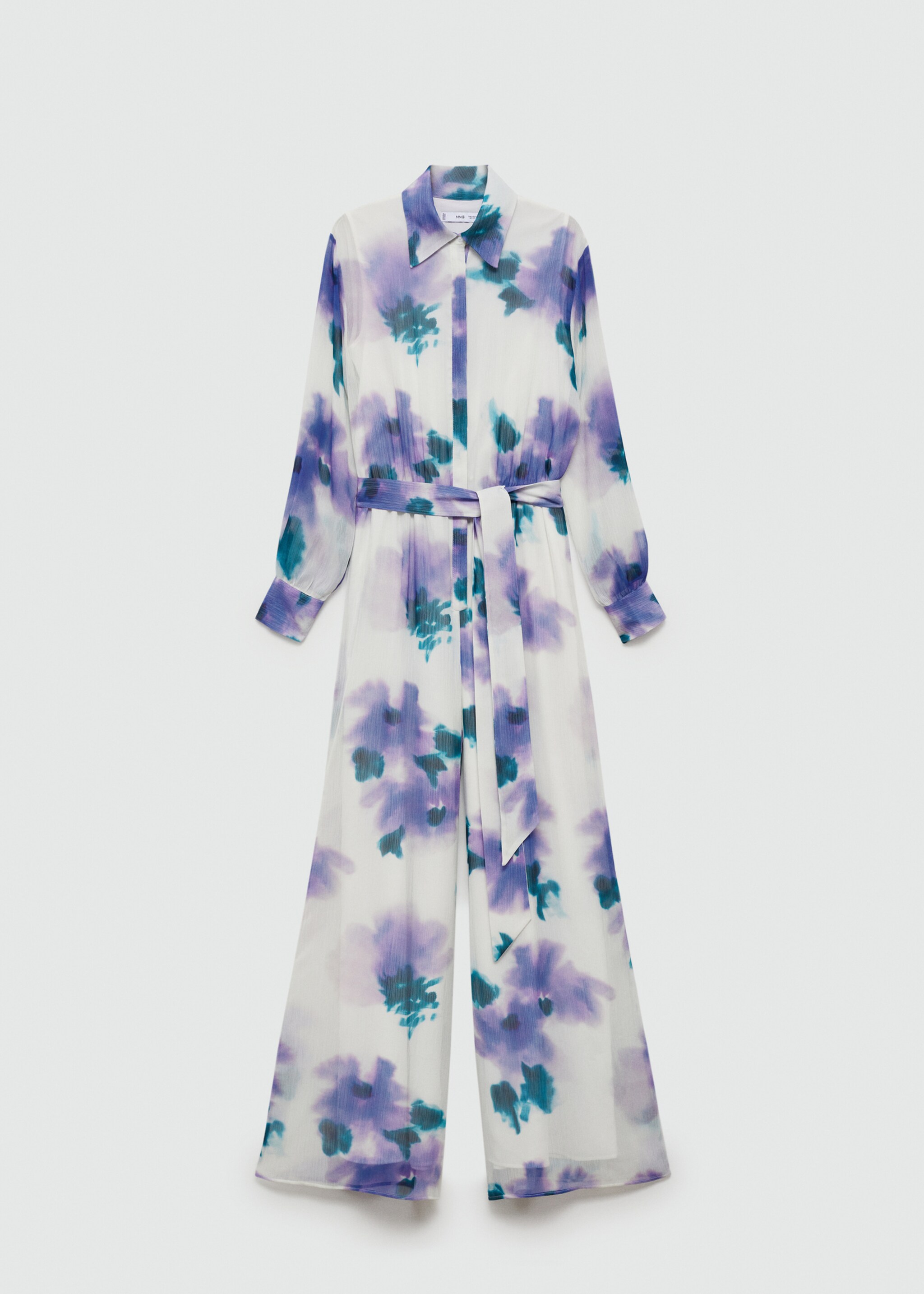 Printed jumpsuit with bow - Article without model, Purple. Ref: 77070376-00.