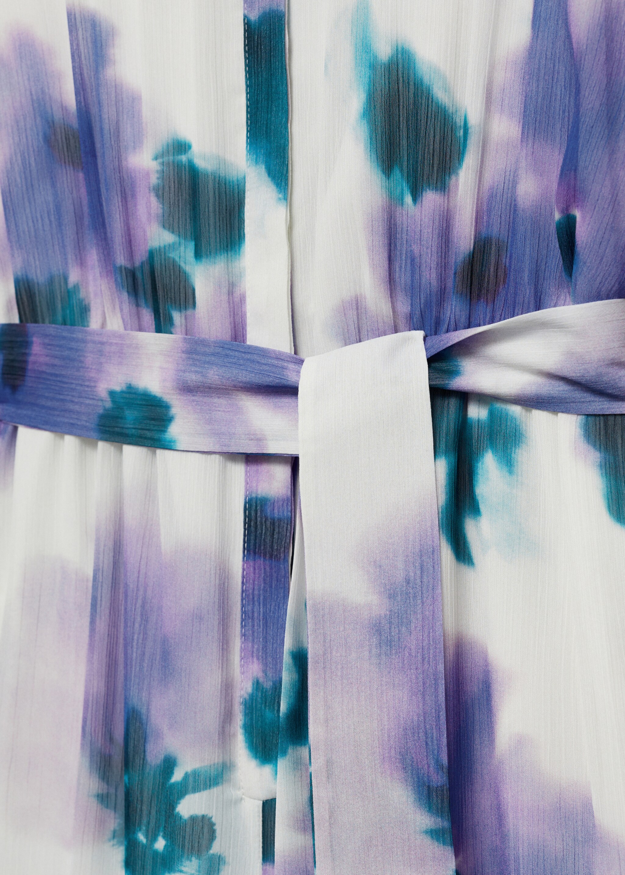 Printed jumpsuit with bow - Details of the article 8, Purple. Ref: 77070376-00.