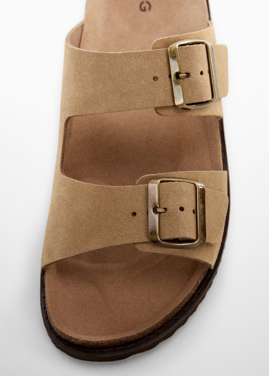 Split leather sandals with buckle - Men | MANGO OUTLET USA