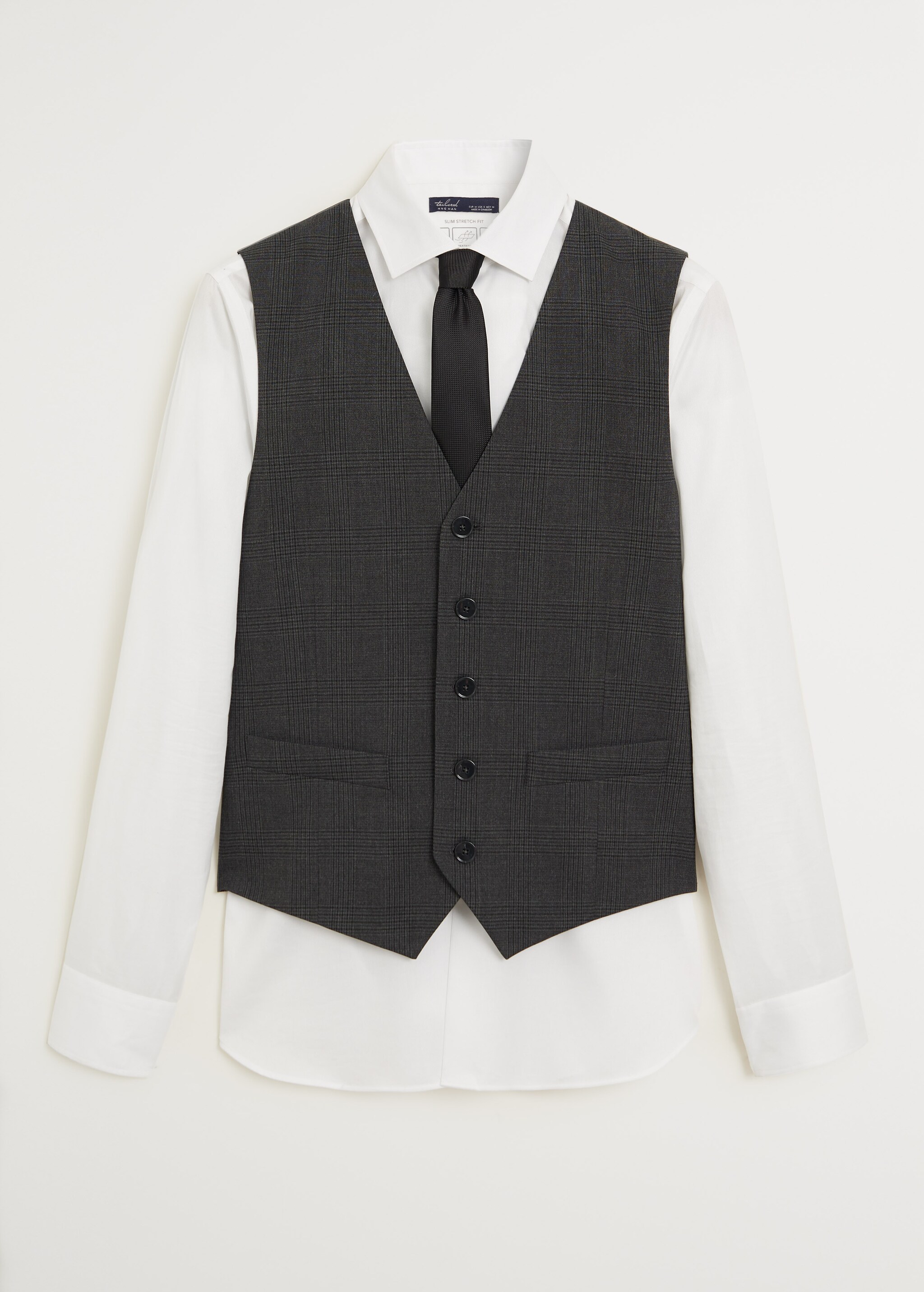 Chaleco traje slim fit cuadros - Artículo sin modelo