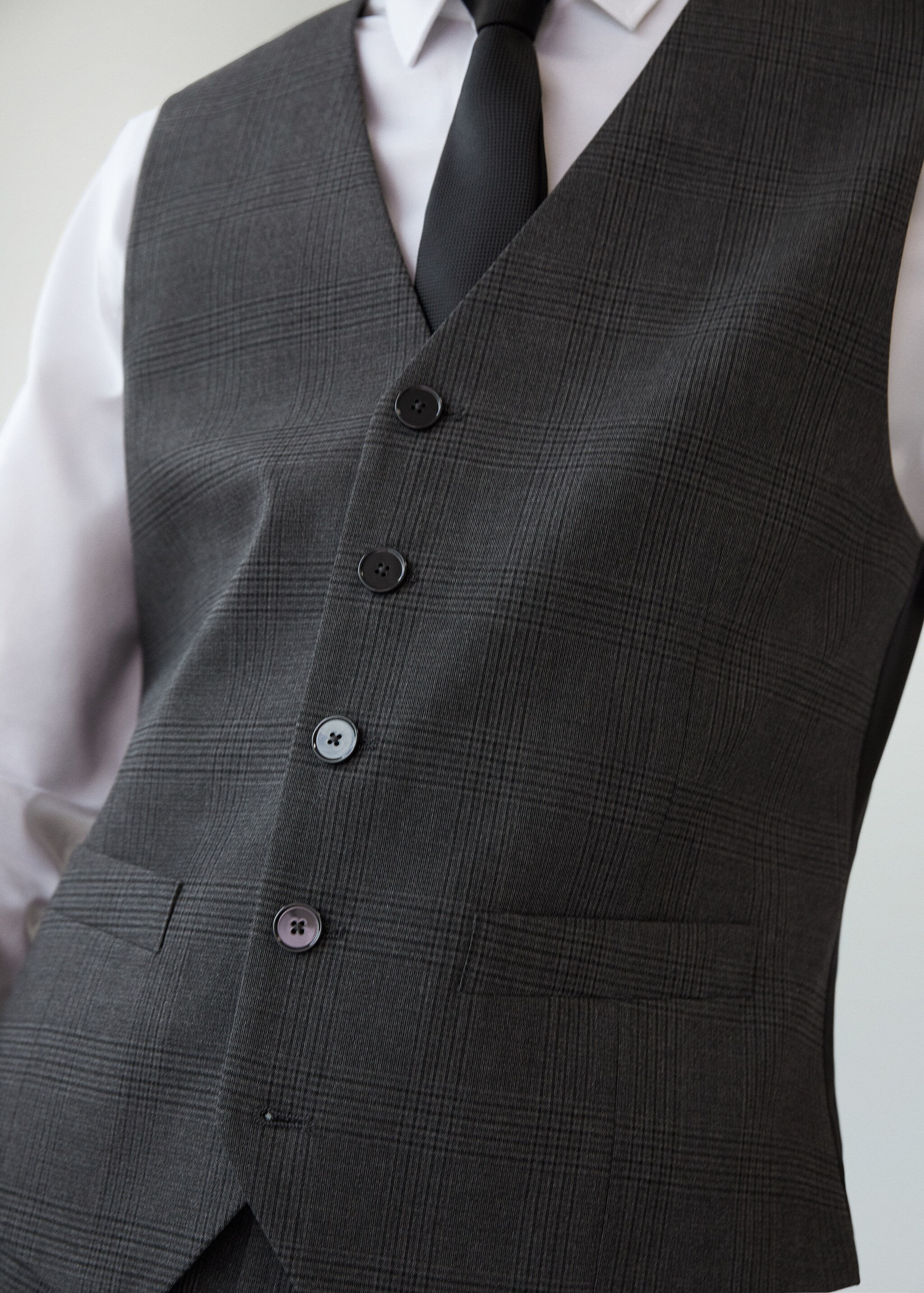 Chaleco traje slim fit cuadros - Detalle del artículo 1
