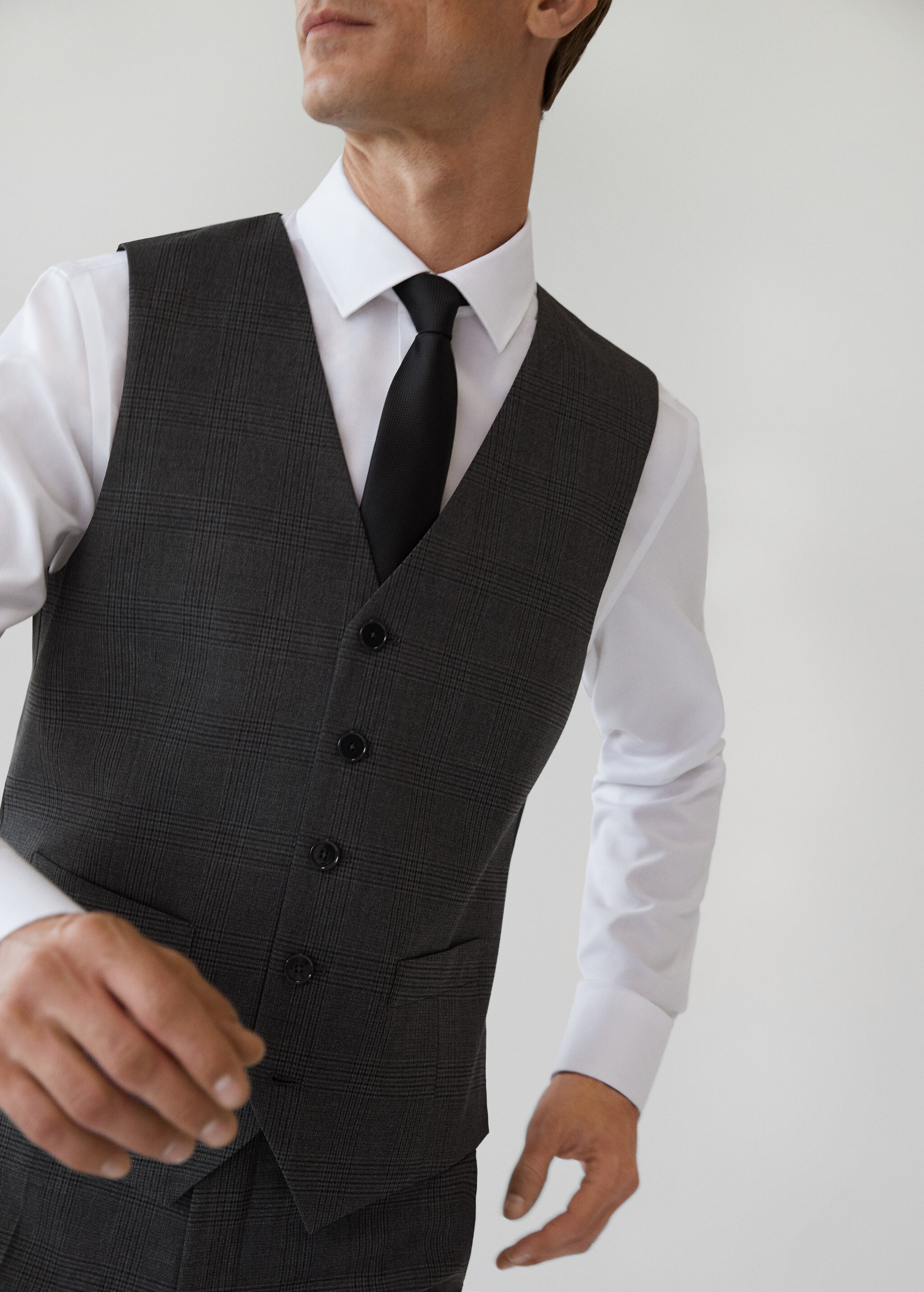 Chaleco traje slim fit cuadros - Detalle del artículo 3