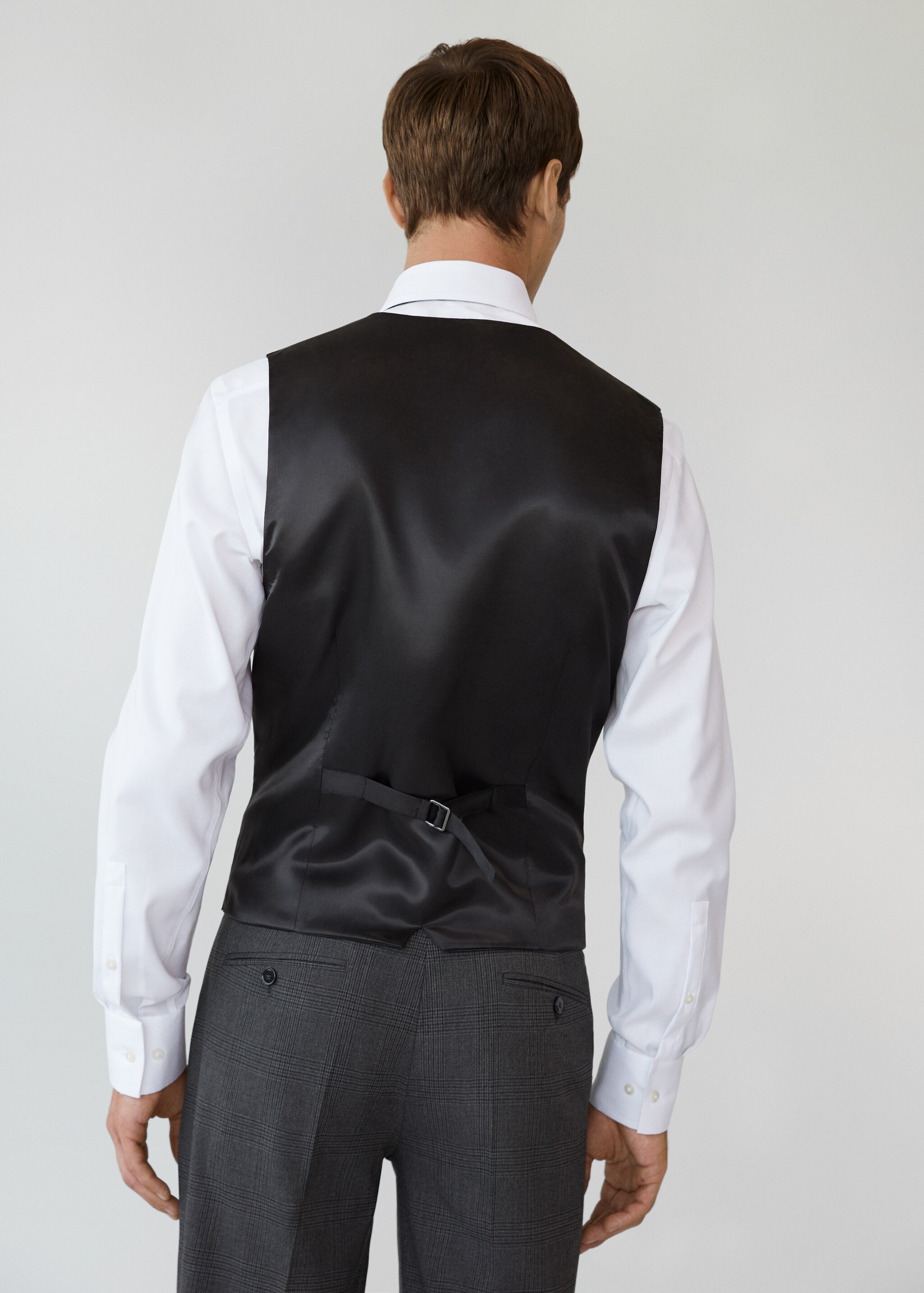 Chaleco traje slim fit cuadros - Reverso del artículo