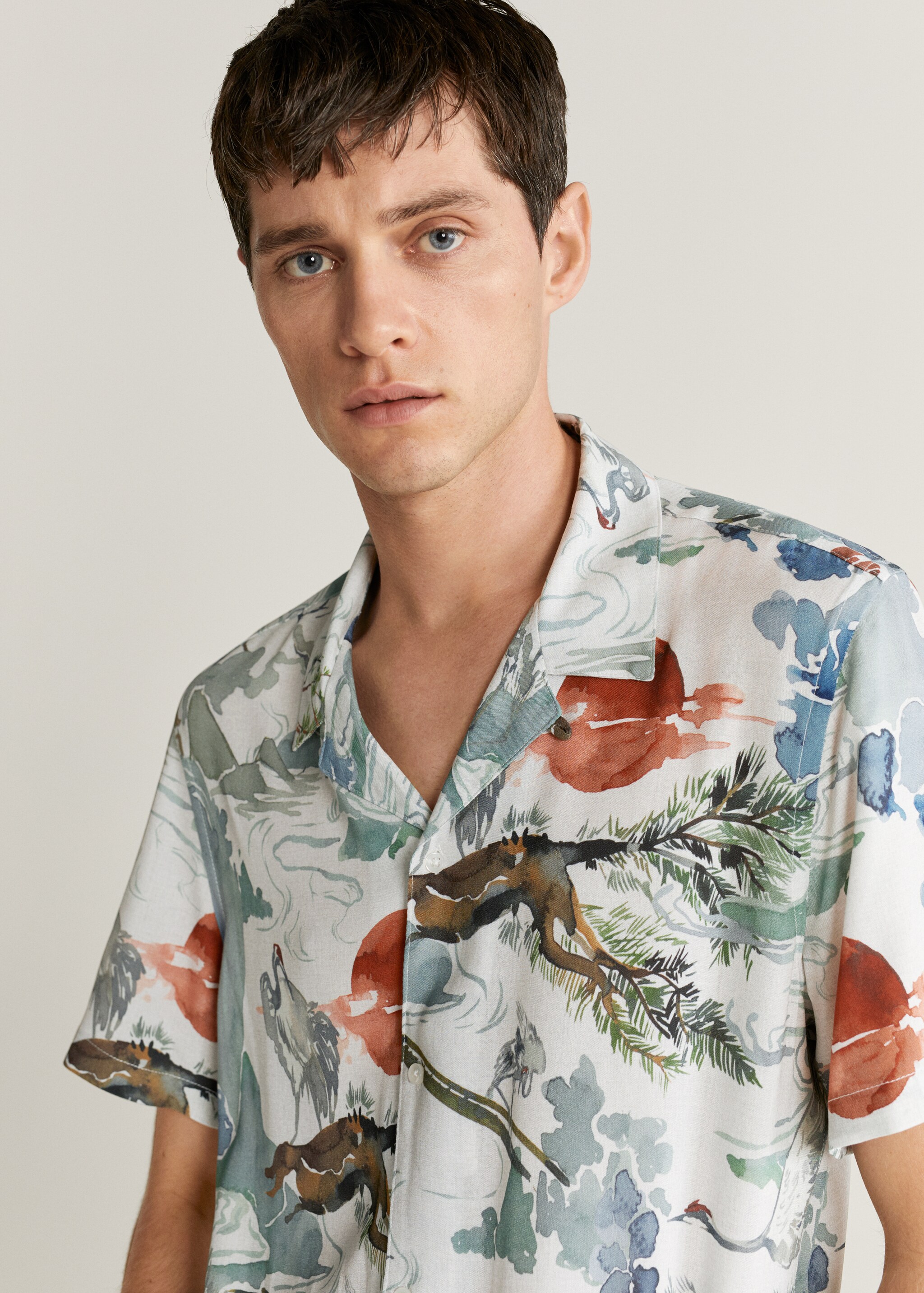 Camisa rayas 100% algodón cuello bowling - Detalle del artículo 1