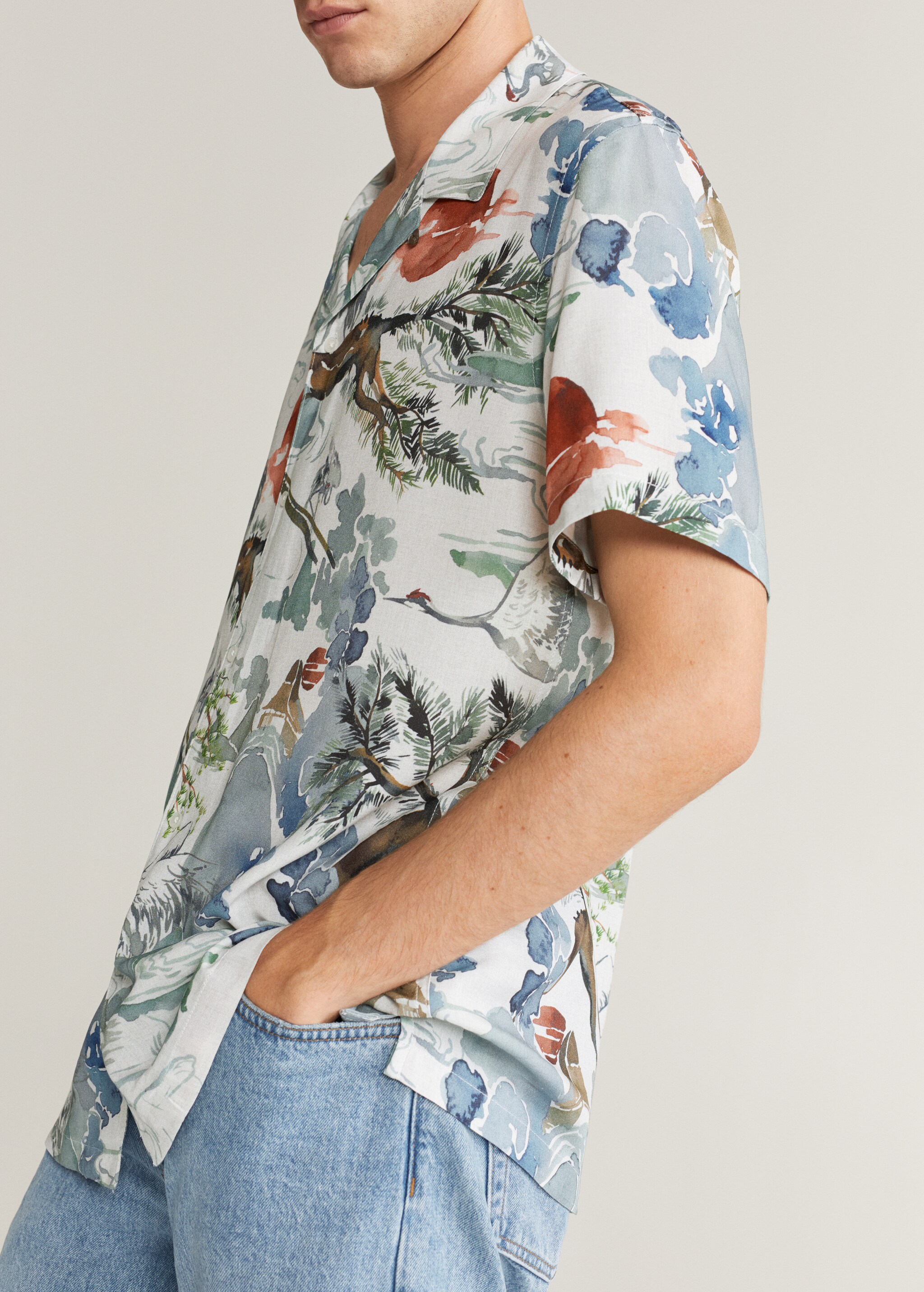 Camisa rayas 100% algodón cuello bowling - Detalle del artículo 2