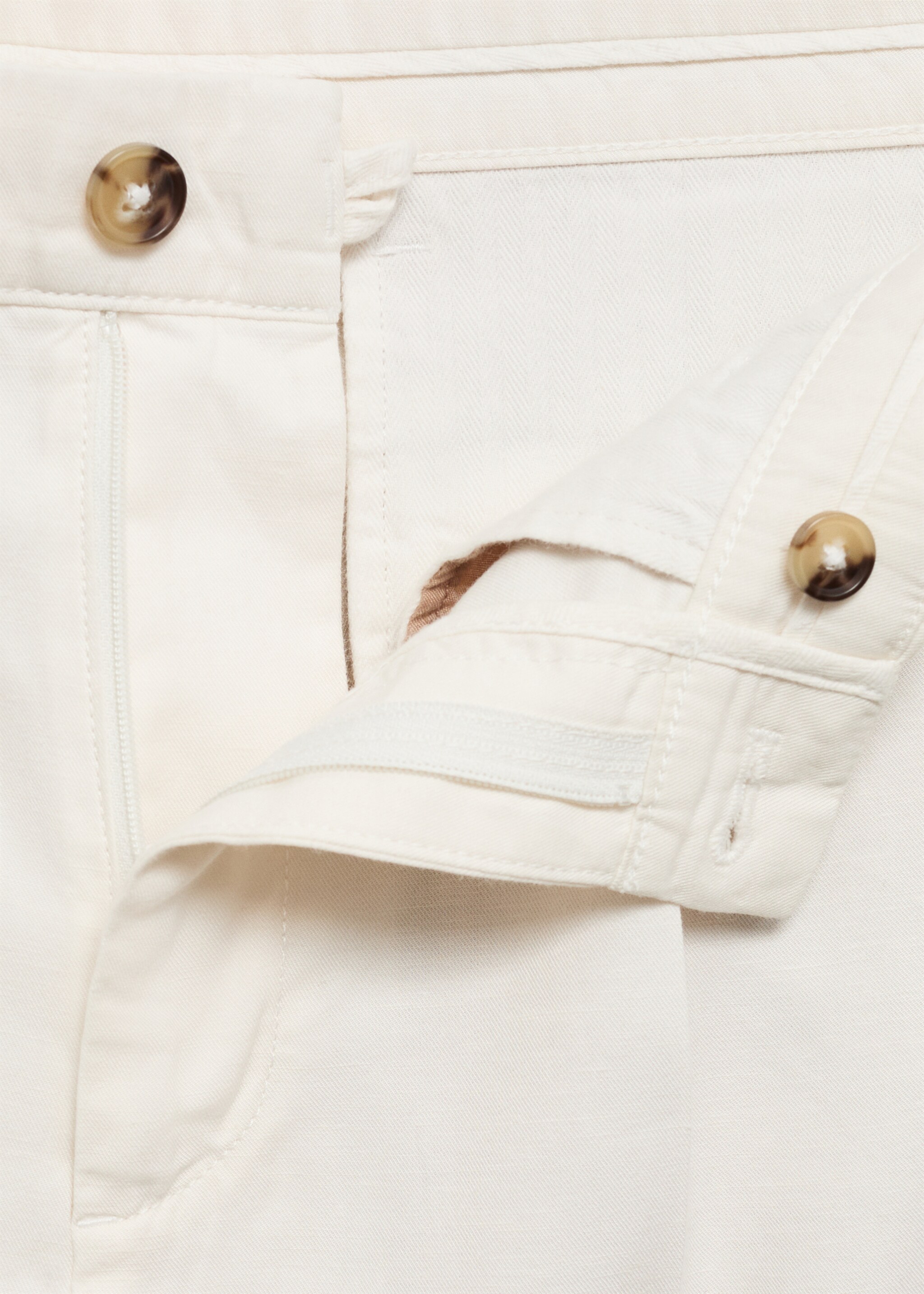 Cotton lyocell pleated trousers - Details of the article 8, Off White. Ref: 77070562-00.