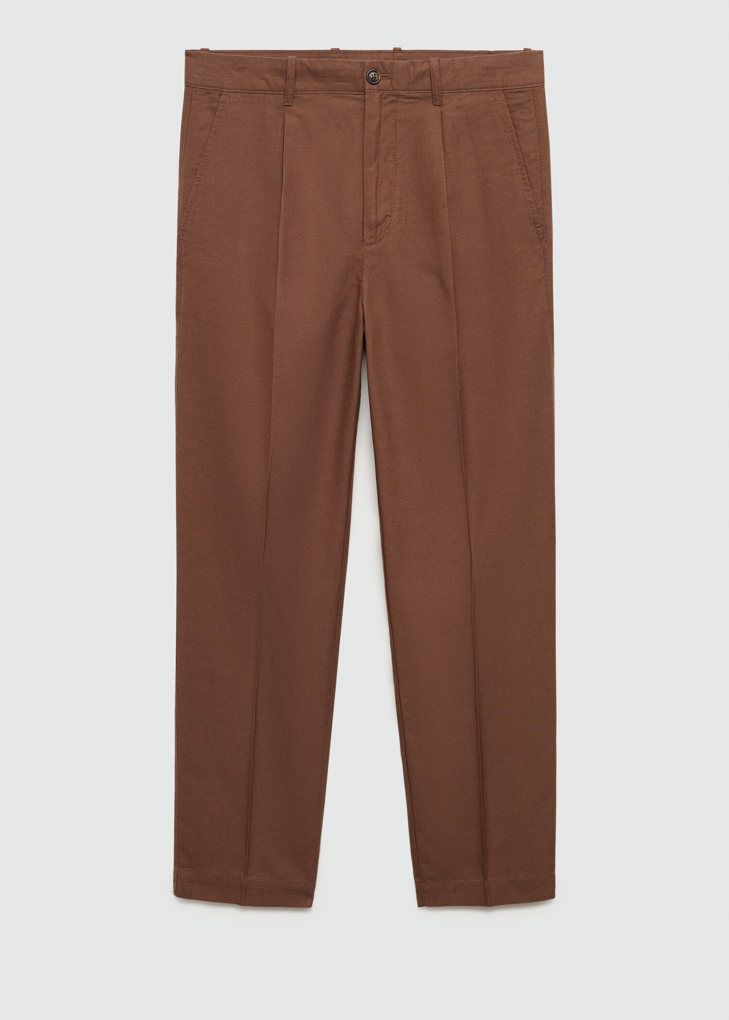 Pantaloni din lyocell și bumbac cu pense - Articol fără model