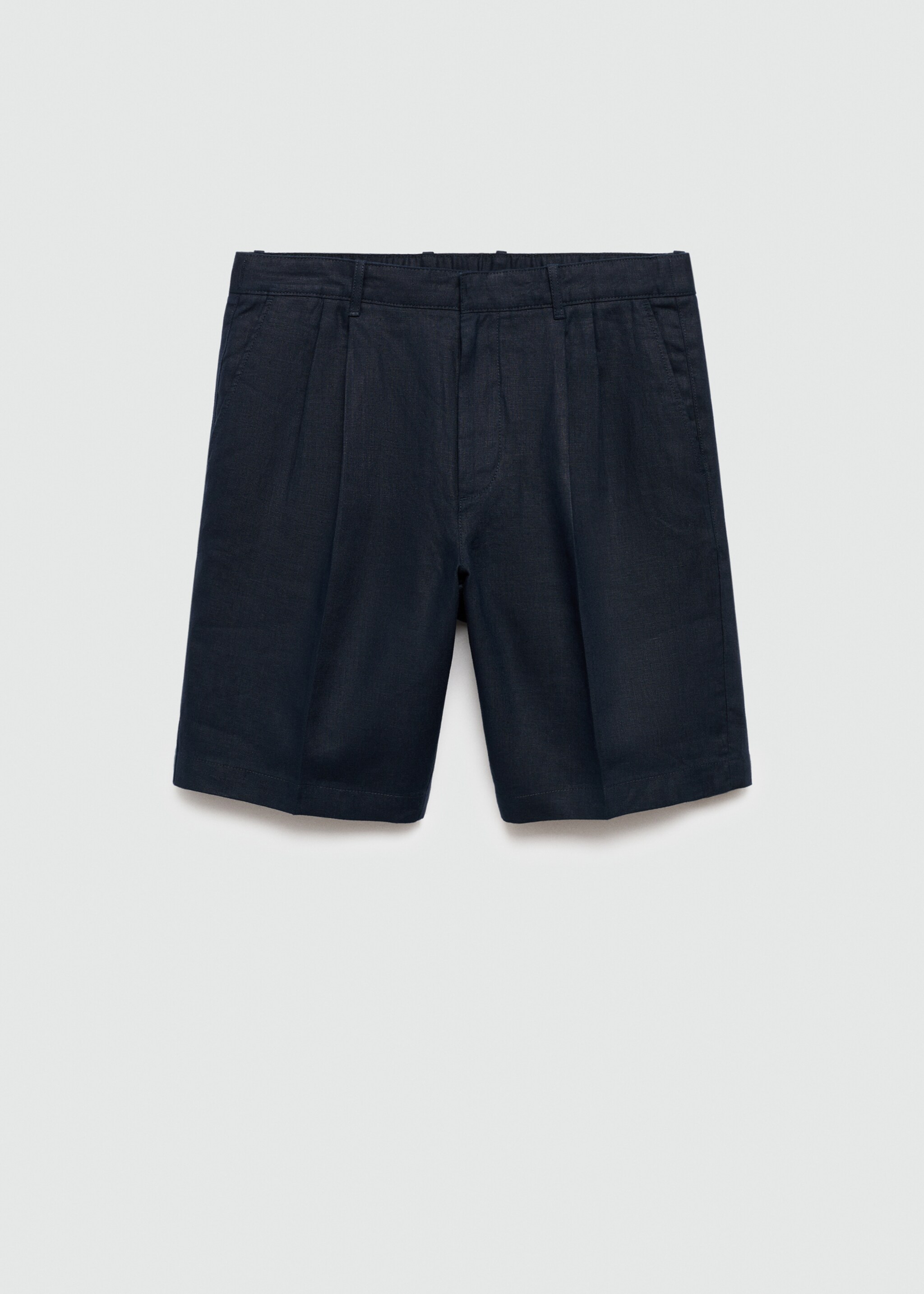 100% linen bermuda shorts with pleats - Article without model