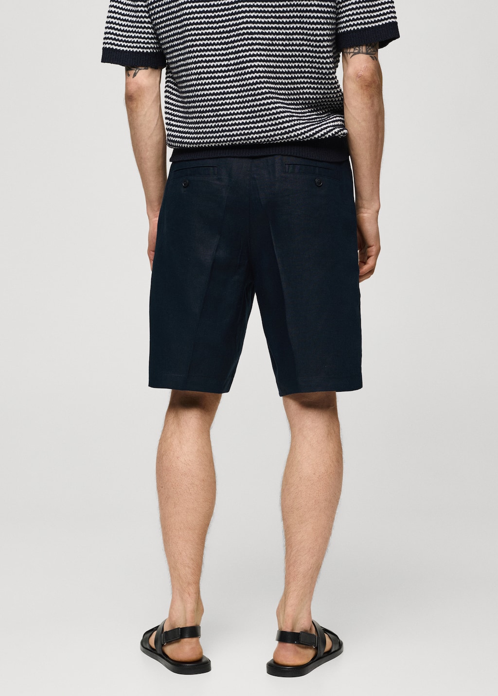 100% linen bermuda shorts with pleats - Men | MANGO OUTLET USA