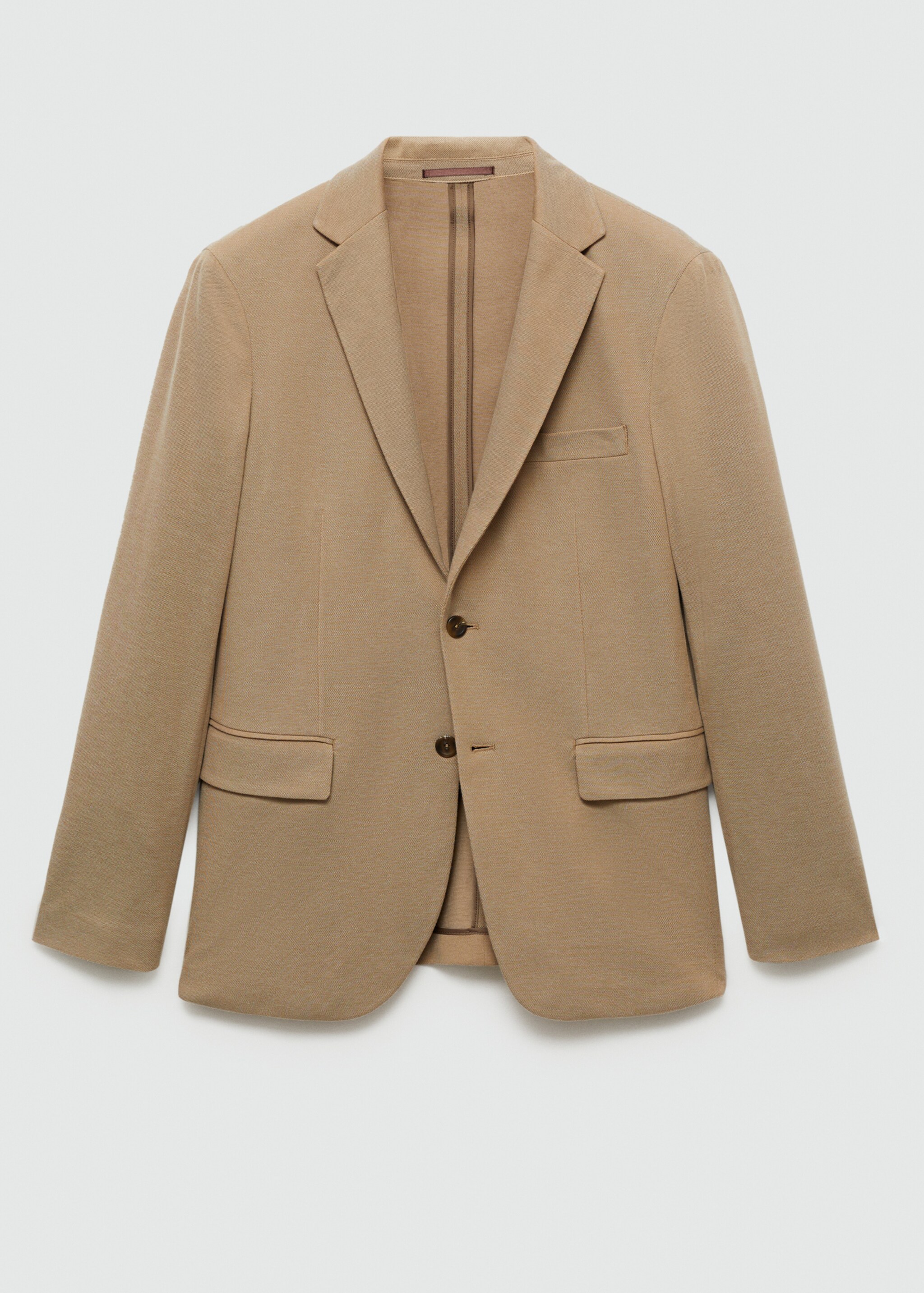 Slim fit mikrostrukturirani sako - Artikl bez modela, Srednje smeđa. Ref: 77070570-00.